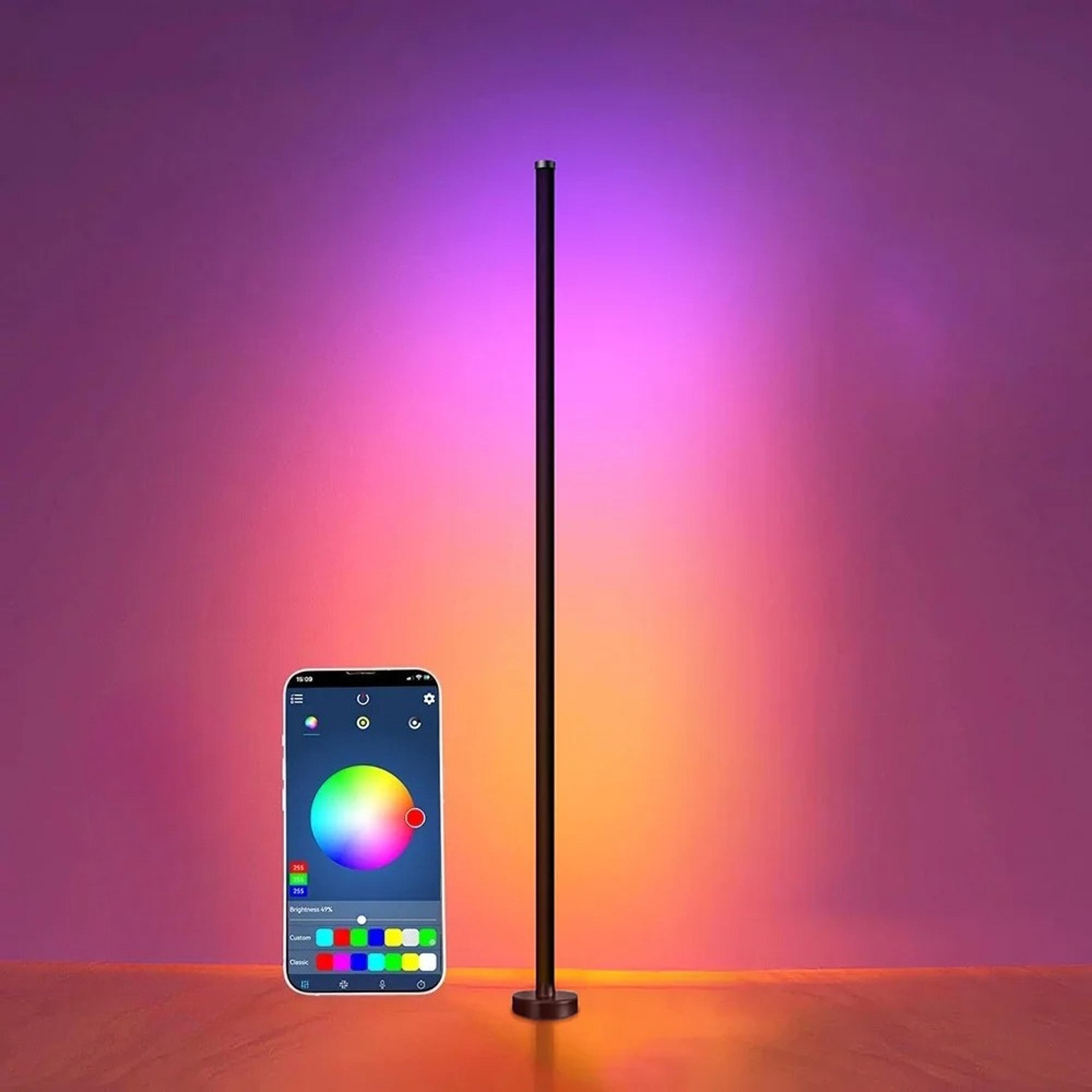 Smart LED Floor Lamp With RGB Music Sync  Remote Control Modern Mood Lighting For Living Room  Gami 6