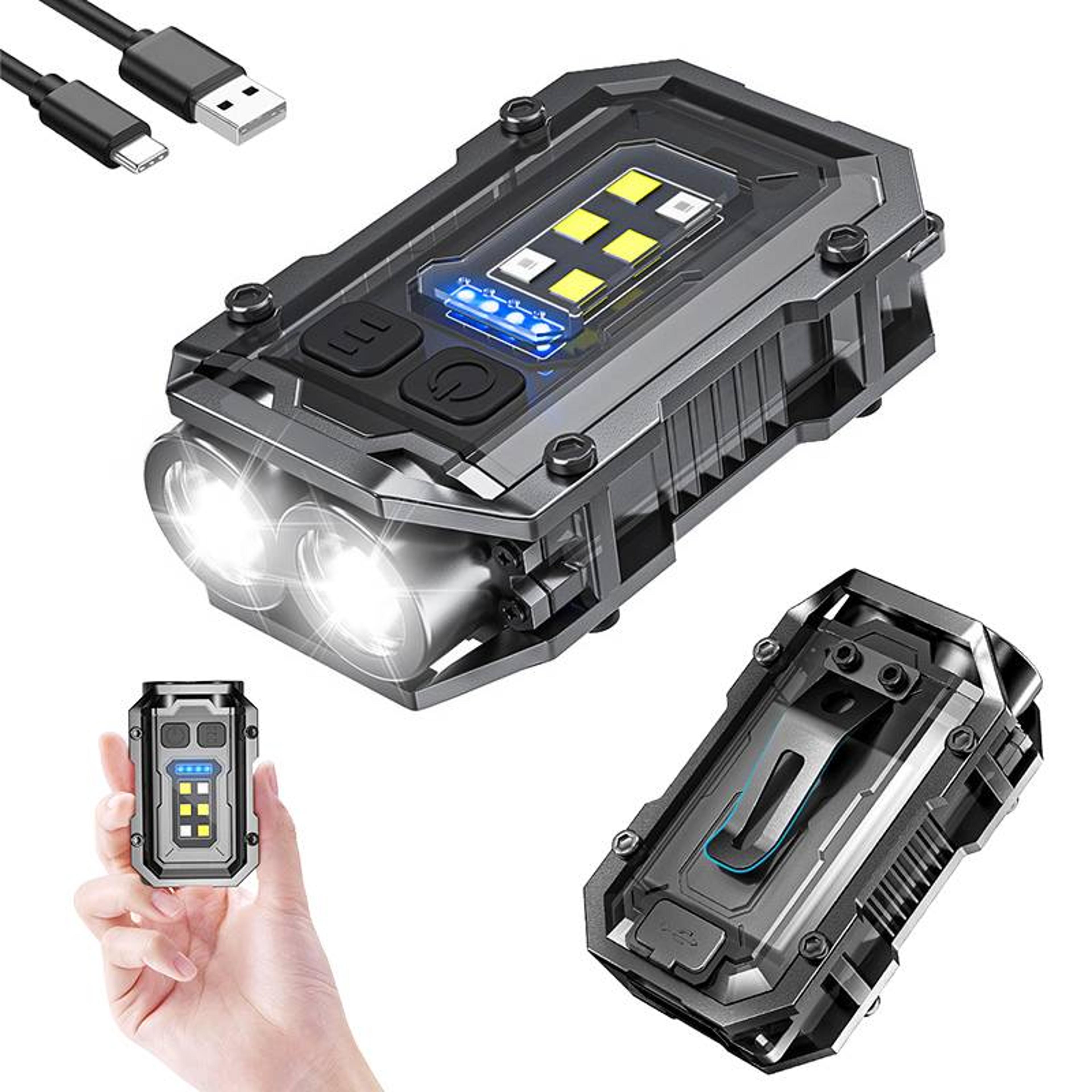 Super Bright Mini LED Keychain Flashlight Magnetic  Rechargeable 0