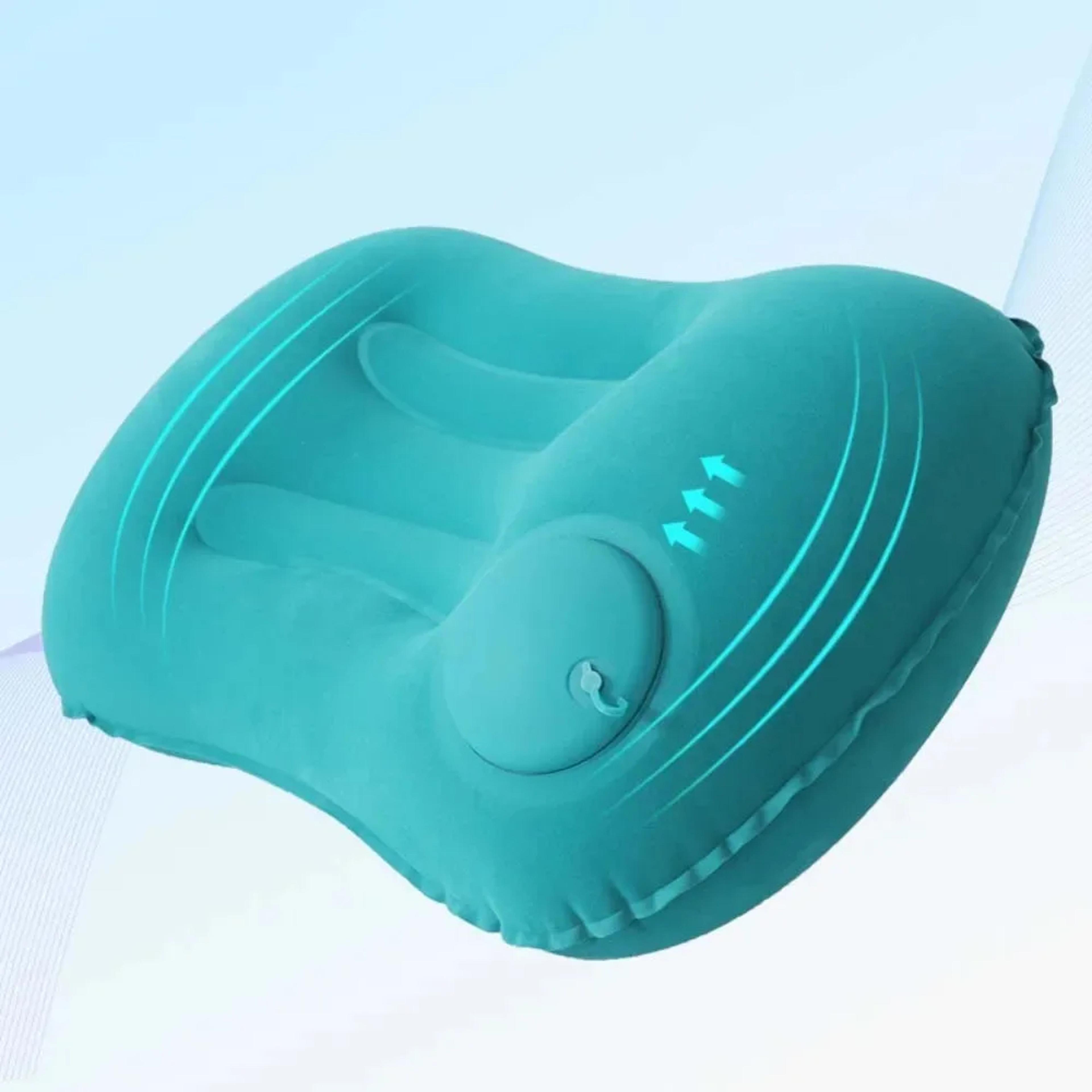 Portable Ultra Soft Inflatable Camping  Pool Pillow For Neck  Lumbar Support 4