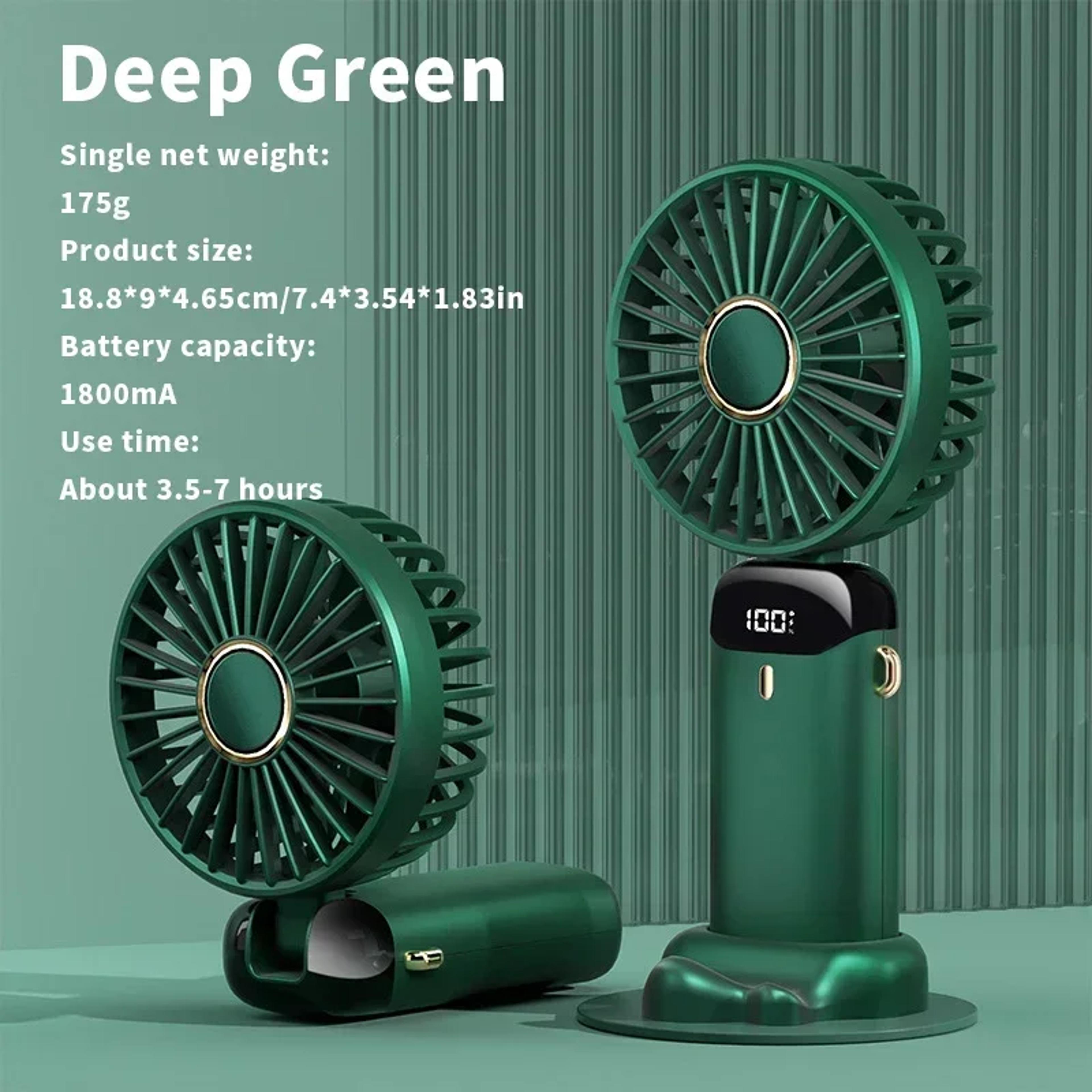 Portable Handheld Mini Fan Speed USB Rechargeable Foldable Desk  Neck Hanging Fan With Phone Stand  8