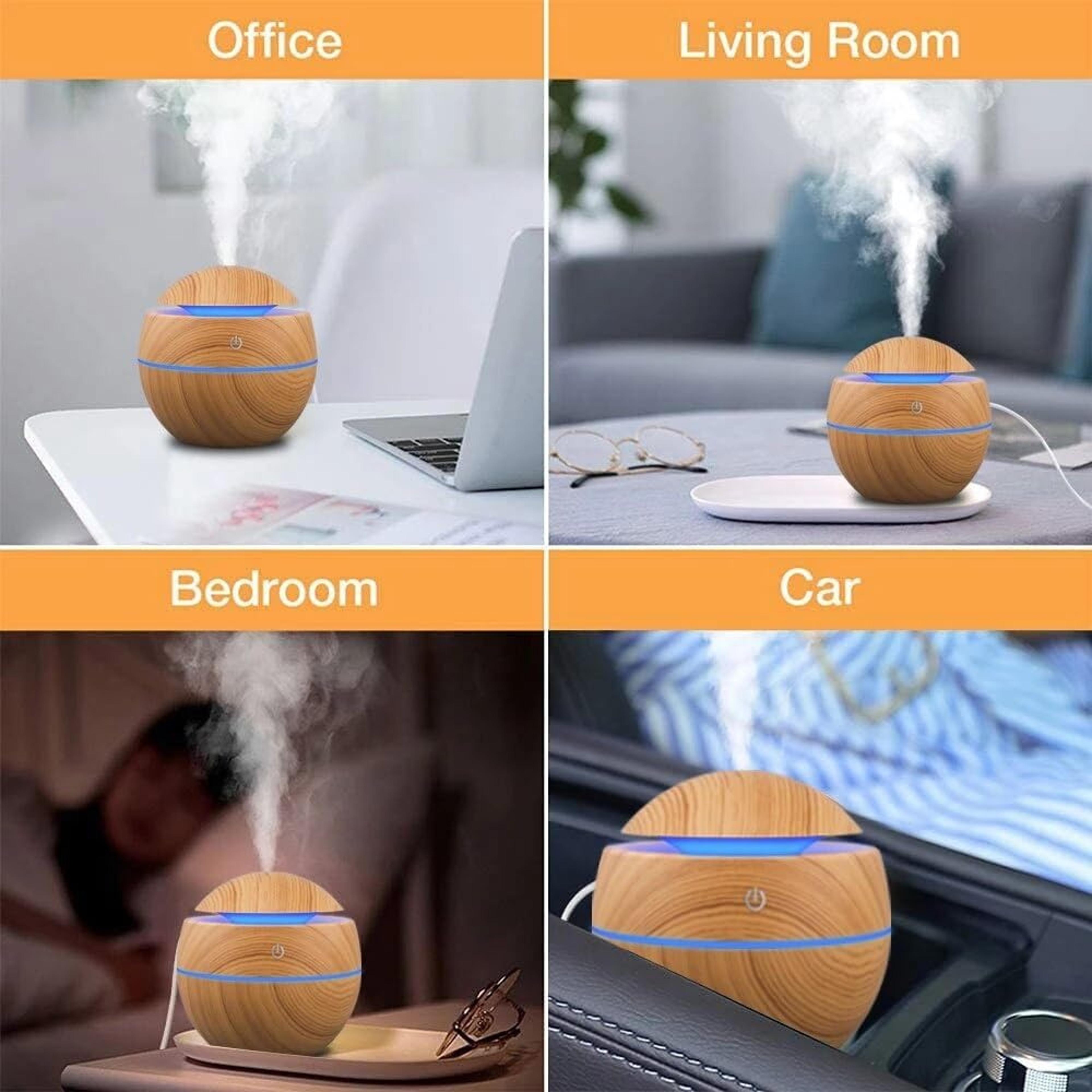 Electric Ultrasonic Humidifier Aroma Diffuser Essential Oil Cool Mist Maker For Bedroom Wood Design 3