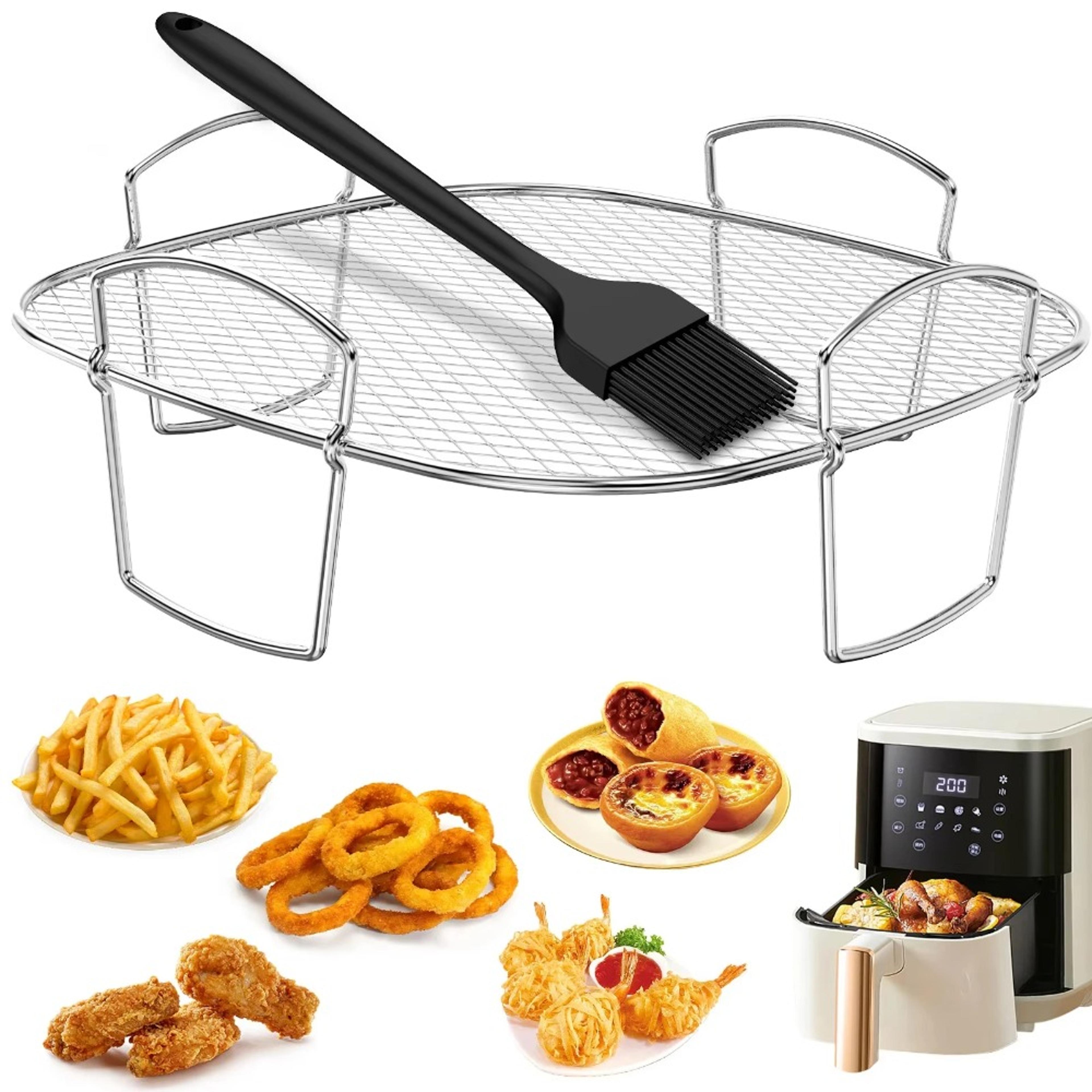 Adjustable Multifunctional Roasting Rack For Air Fryer Dehydrator BBQ Steaming Rack Compatible With