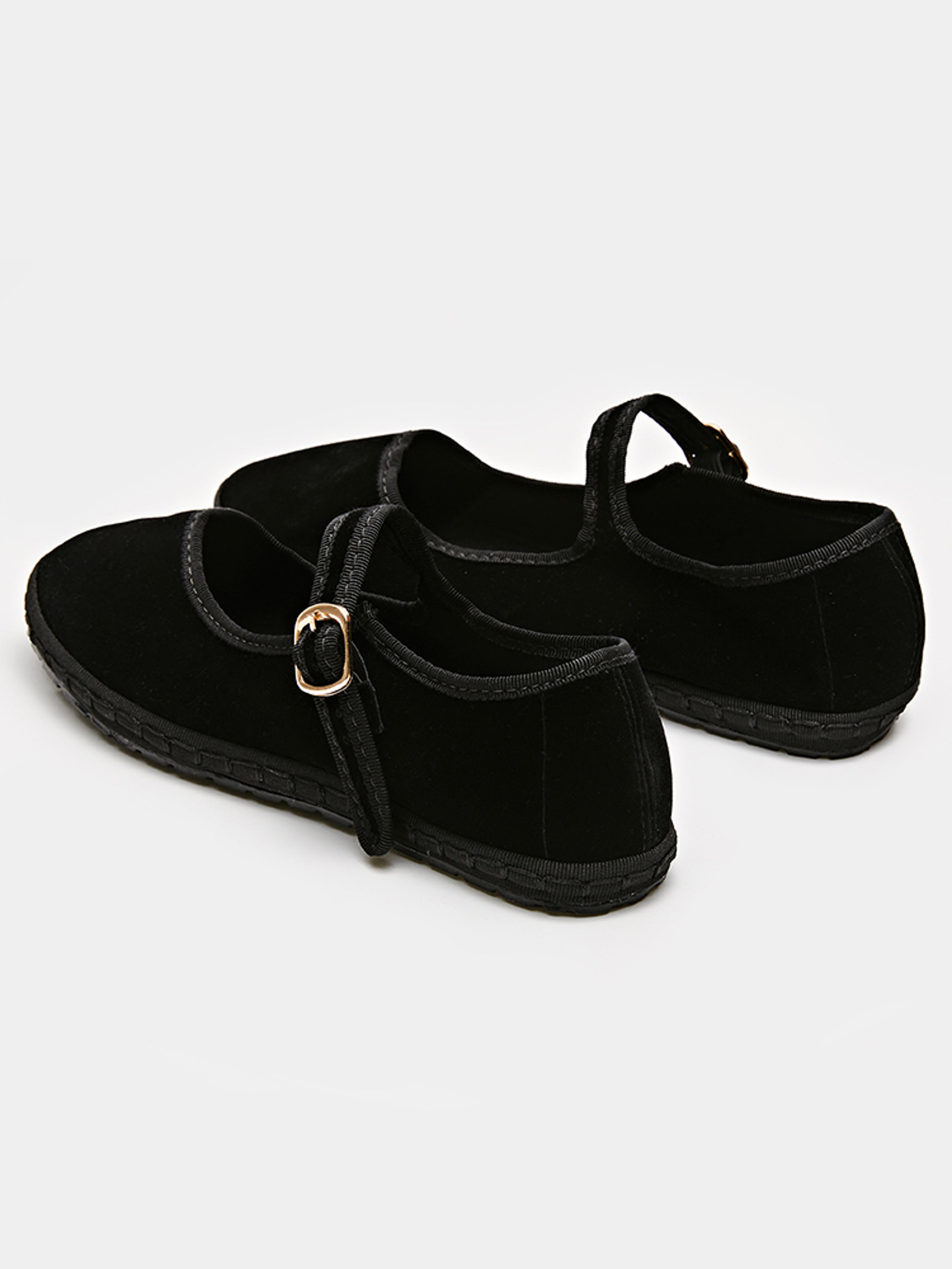 Velvet Ballet Flats For Women Comfortable HandStitched Casual Streetwear Loafers In Solid Red 4