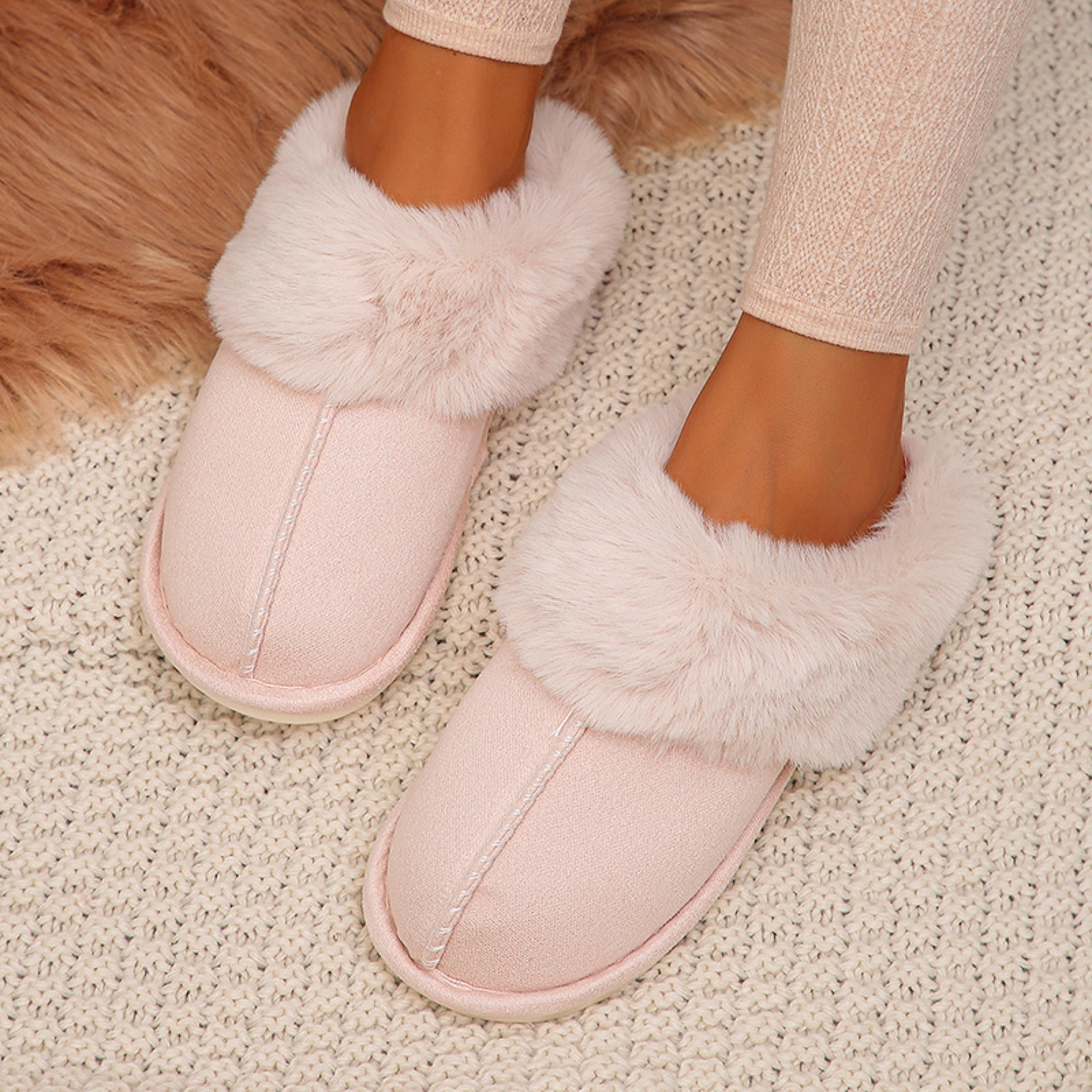 Cozy Faux Fur Winter Slippers For Women Lightweight Closed Toe Cotton Indoor Slides 7