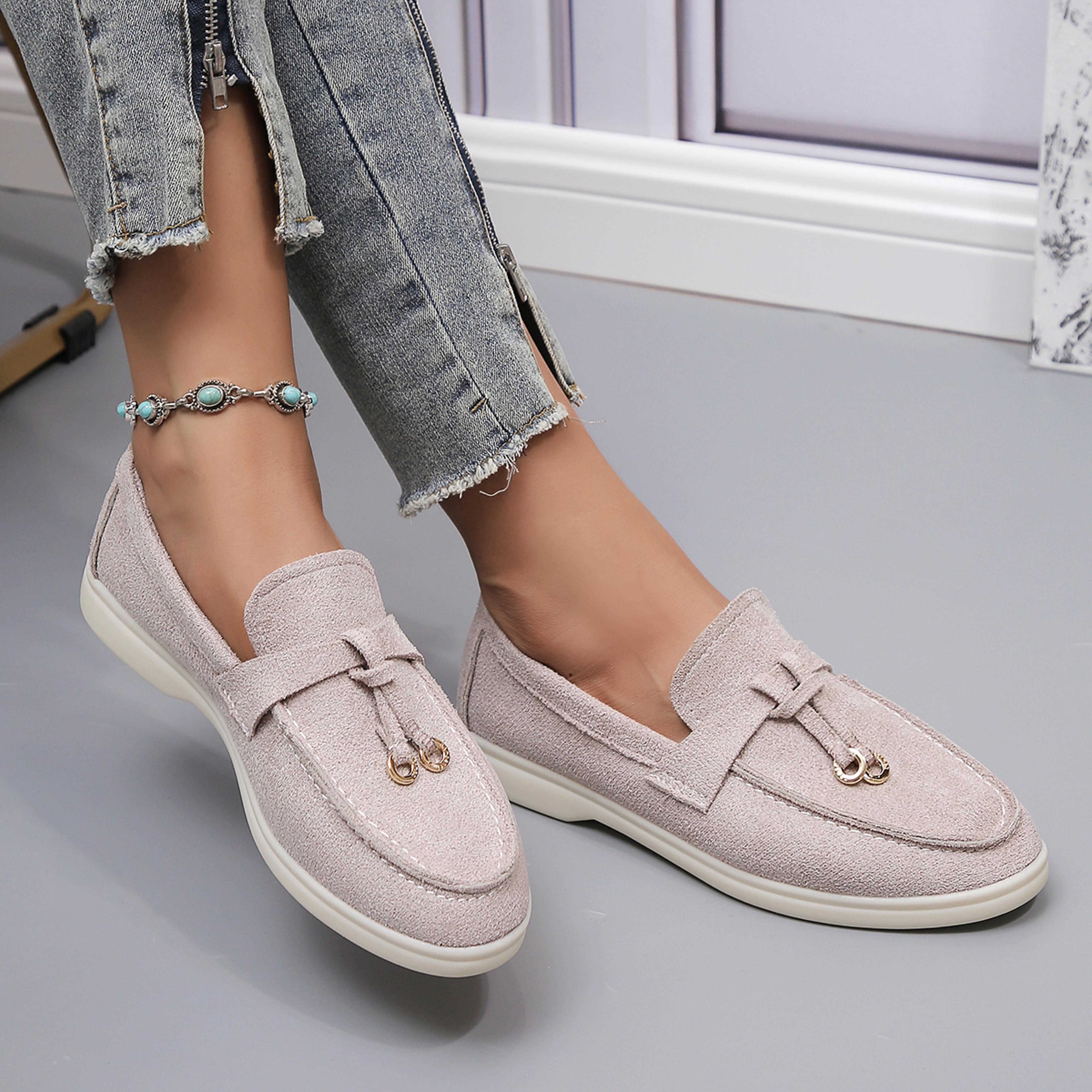 Retro Soft Leather Women Slip On Shoes Thick Sole Comfortable Flat Walking Loafers 5