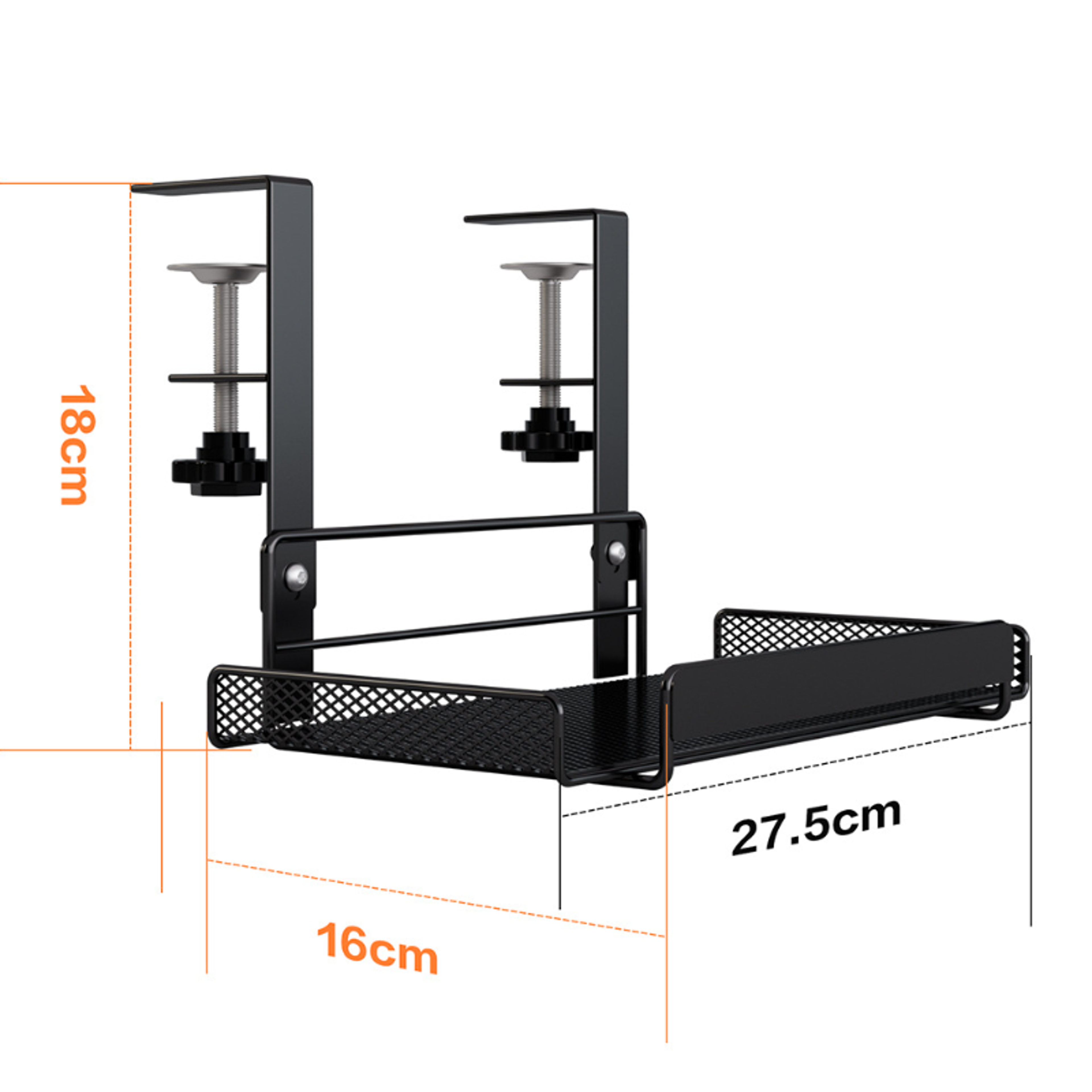 Sturdy UnderDesk Storage Rack With Cable Management Durable Metal Office Organizer 6