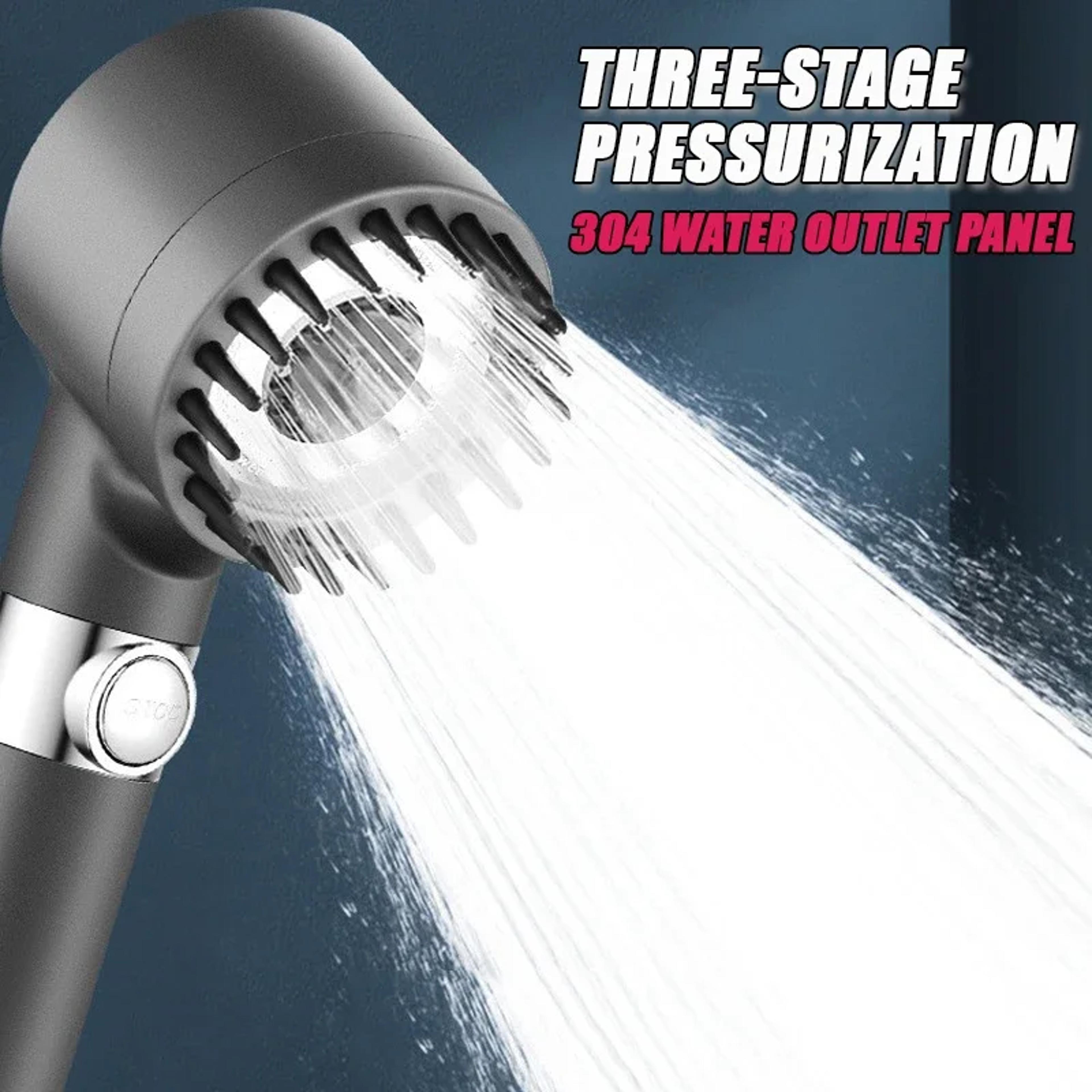 High Pressurized Filter Shower Head With Adjustable Spray Modes  Massage Brush For A SpaLike Rain S 1