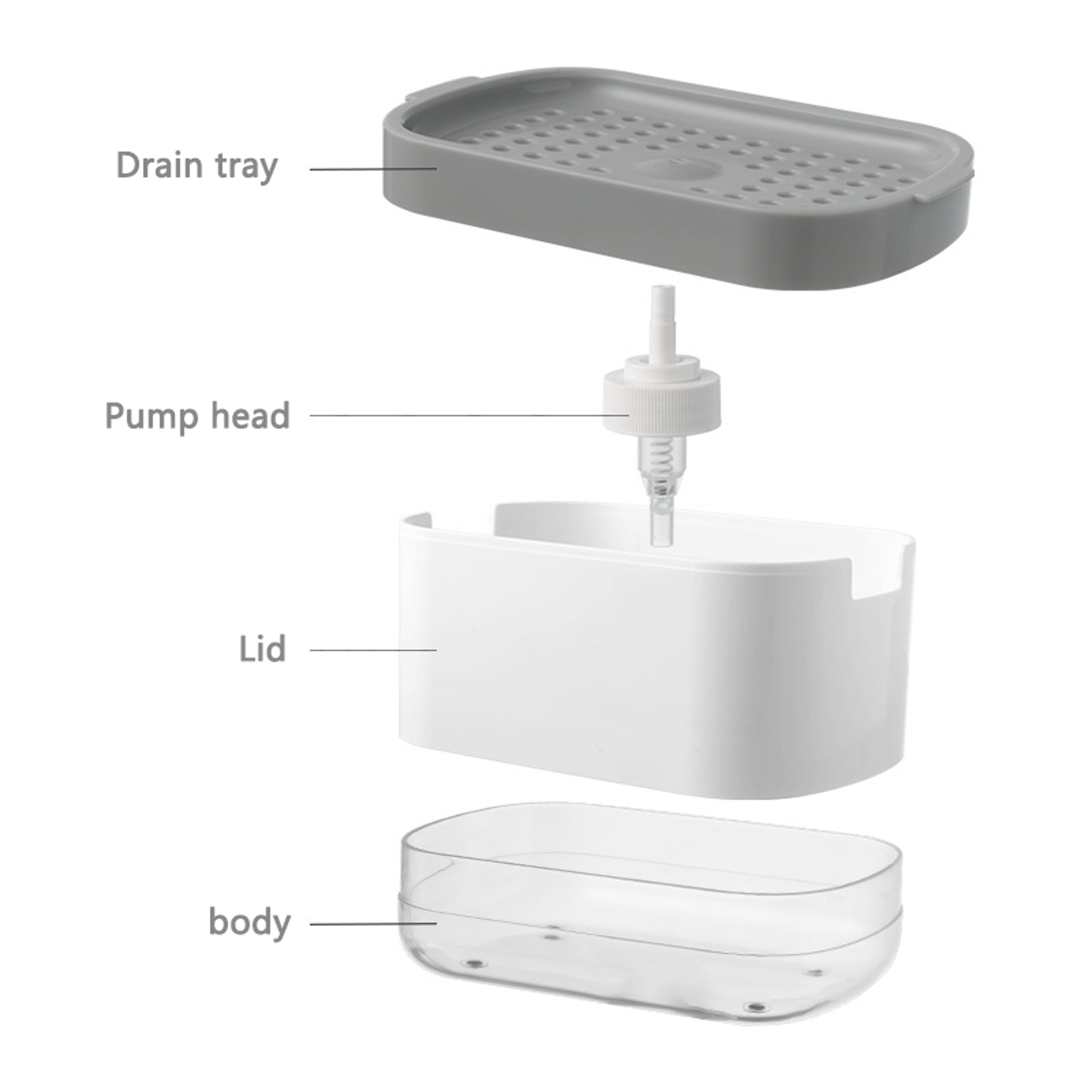 Automatic Soap Dispenser With Foam And Sponge Holder Kitchen  Bathroom Liquid Container 3