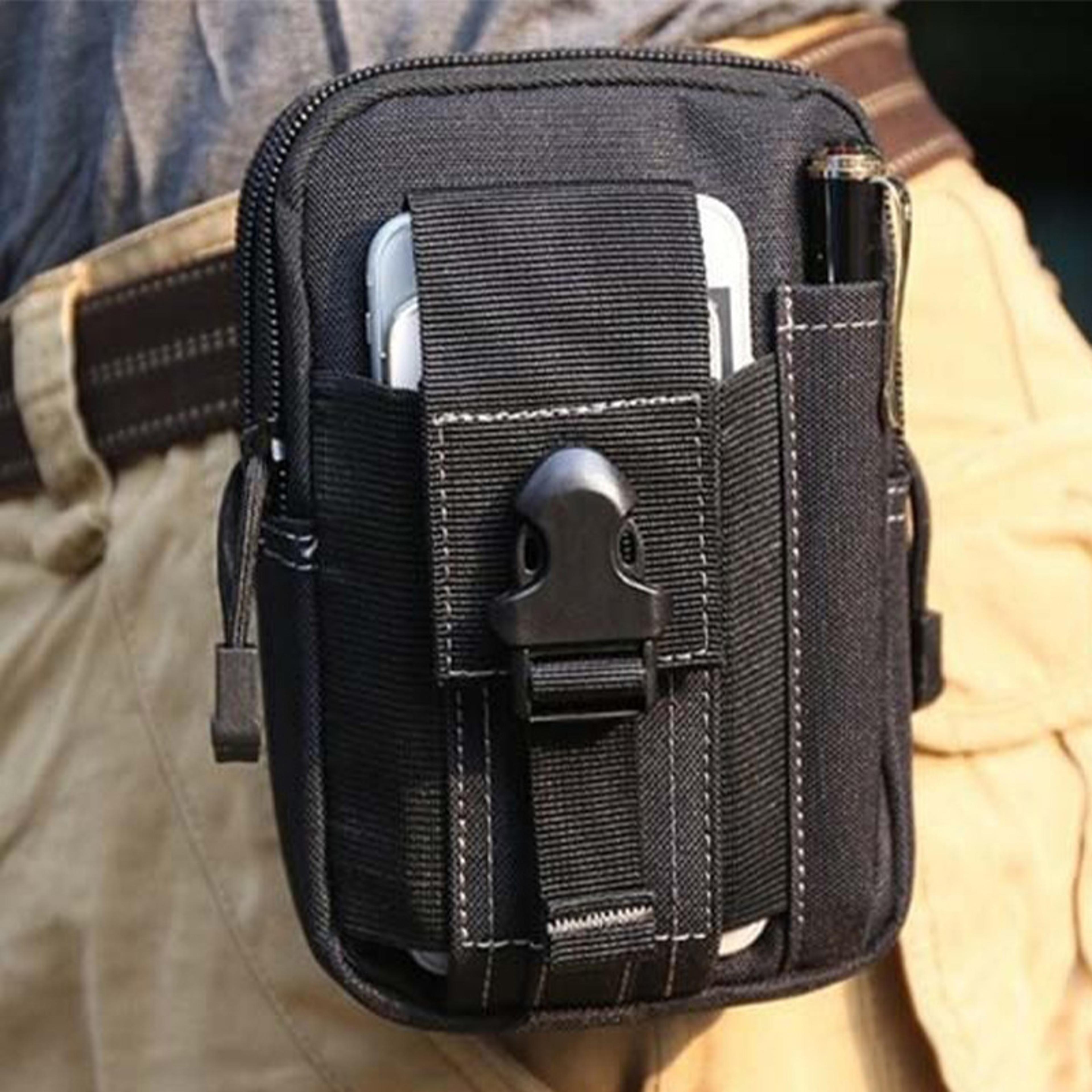 tactical leg bag for outdoor sports multifunctional army camouflage riding locomotive waist bag (black)