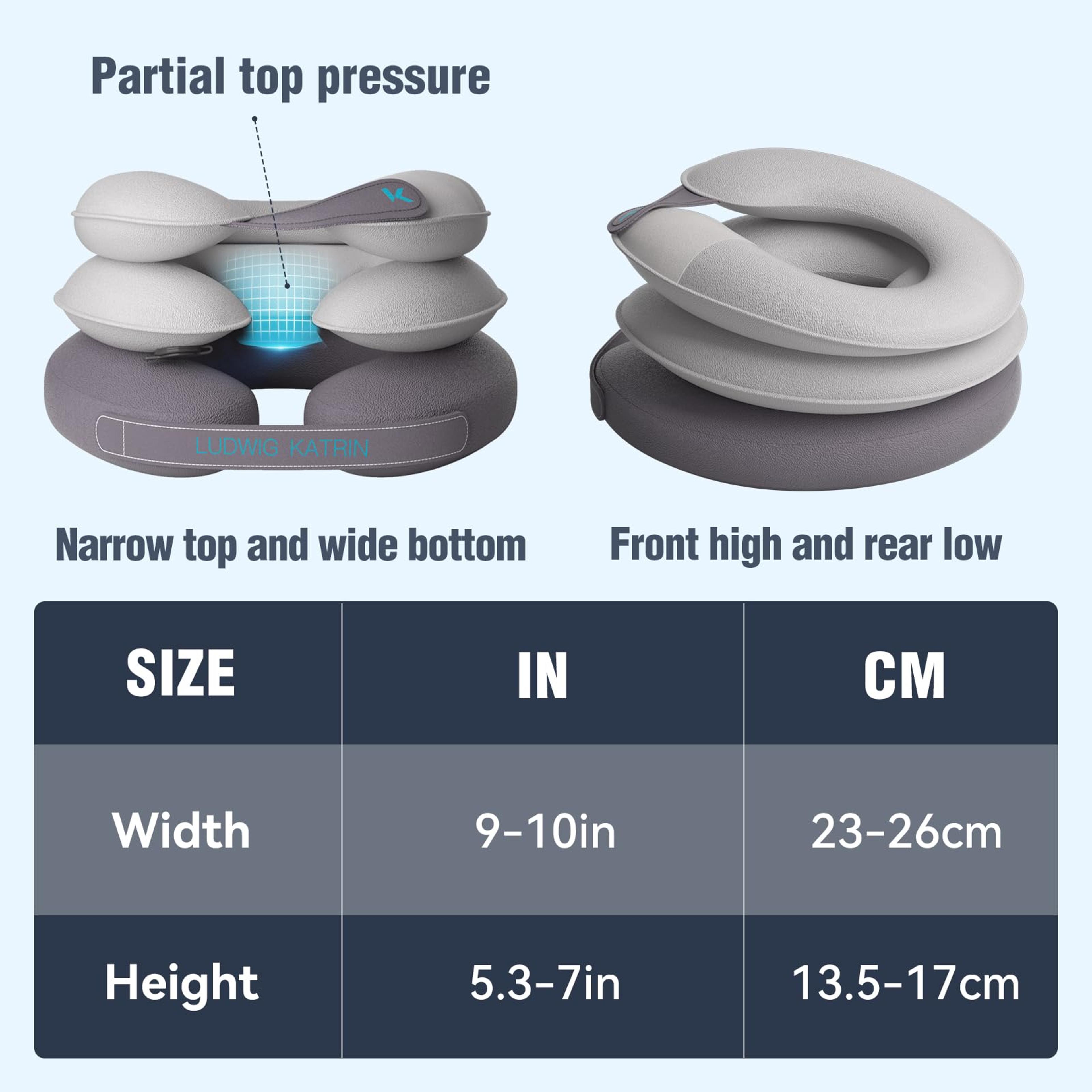 Cervical Neck Traction Device Inflatable Neck Stretcher Pillow For Instant Neck Decompression  Supp 2