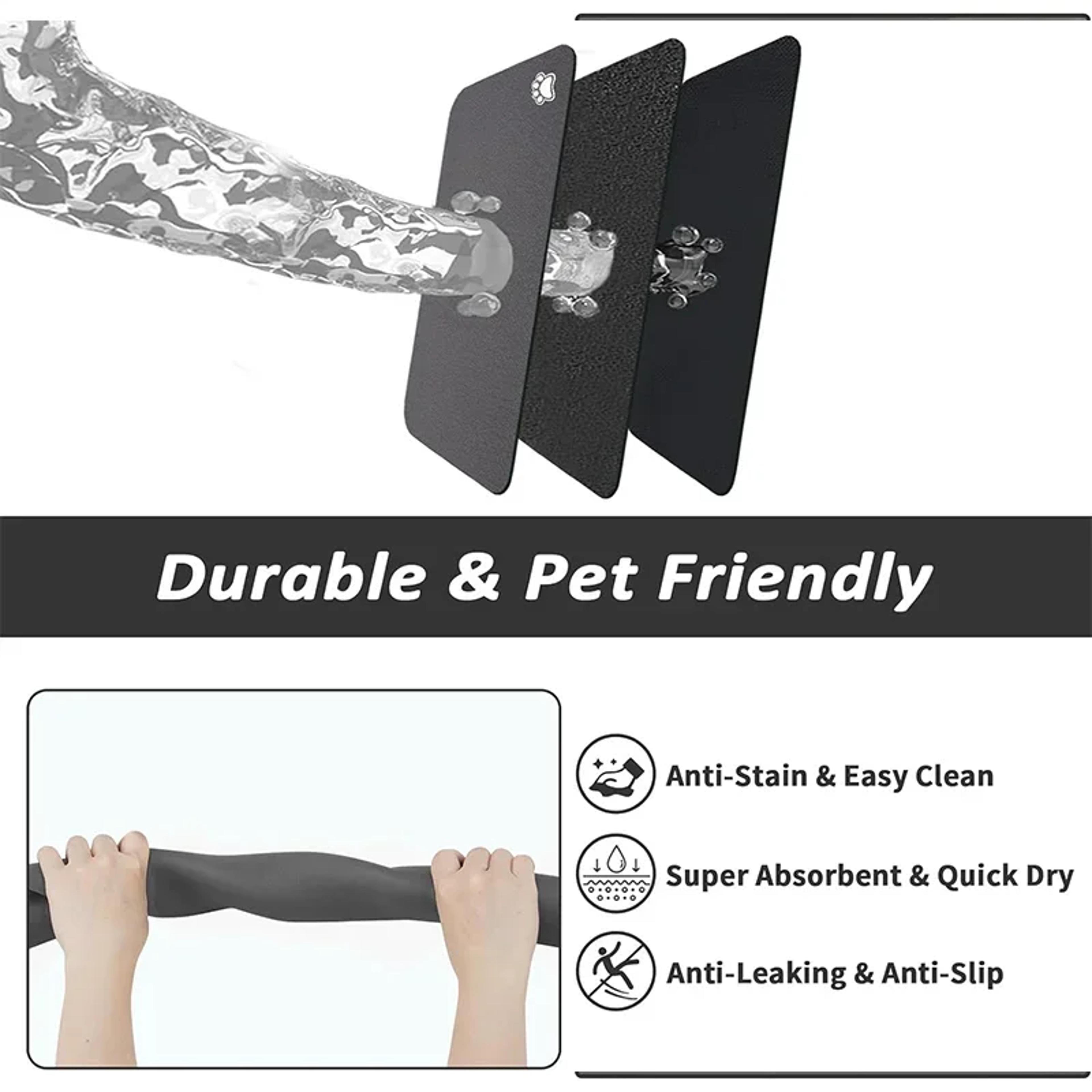 Absorbent Pet Feeding Mat For Dogs And Cats  Quick Dry Easy To Clean Placemat For Messy Drinkers 5