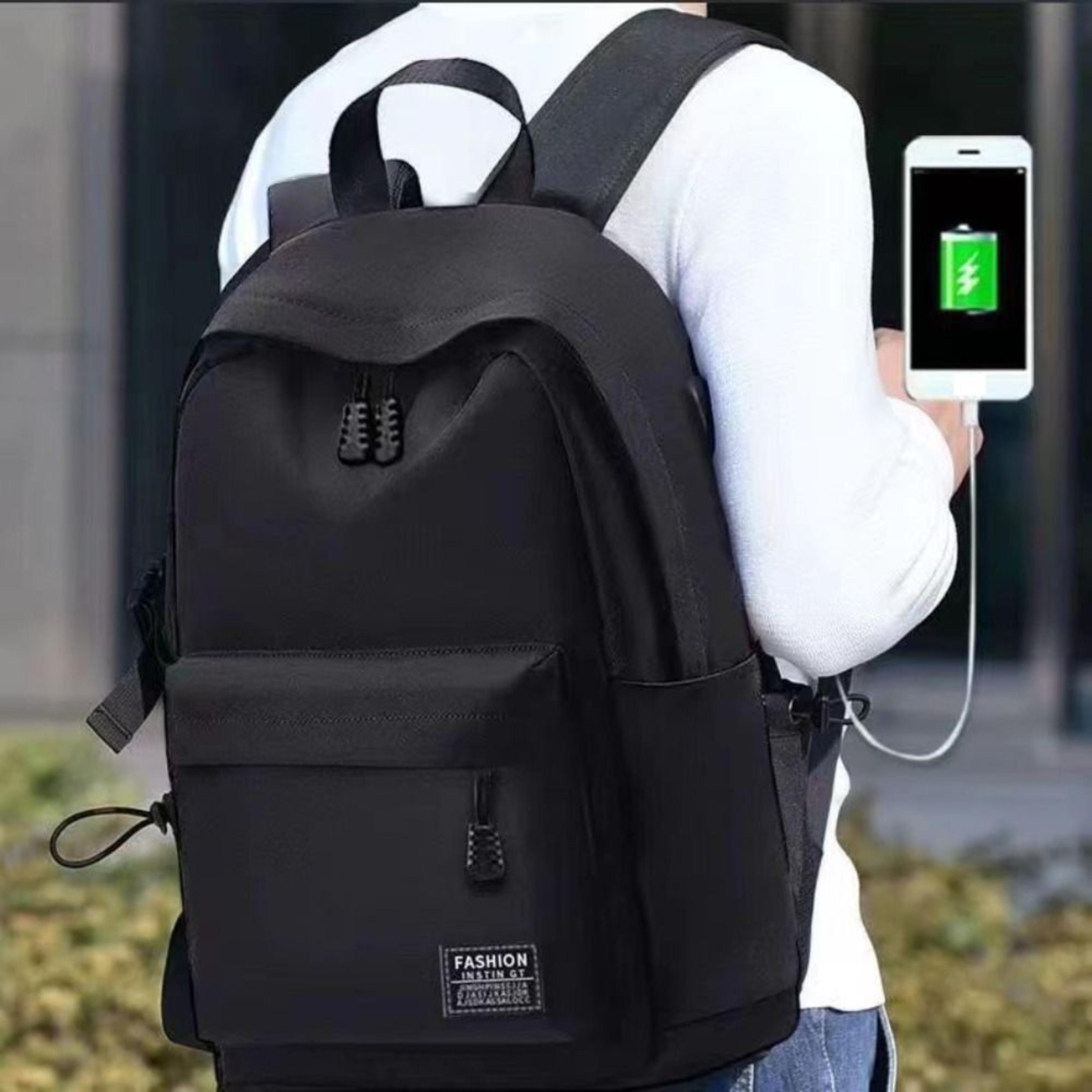 trendy men's minimalist backpack large capacity, versatile unisex travel and school bag