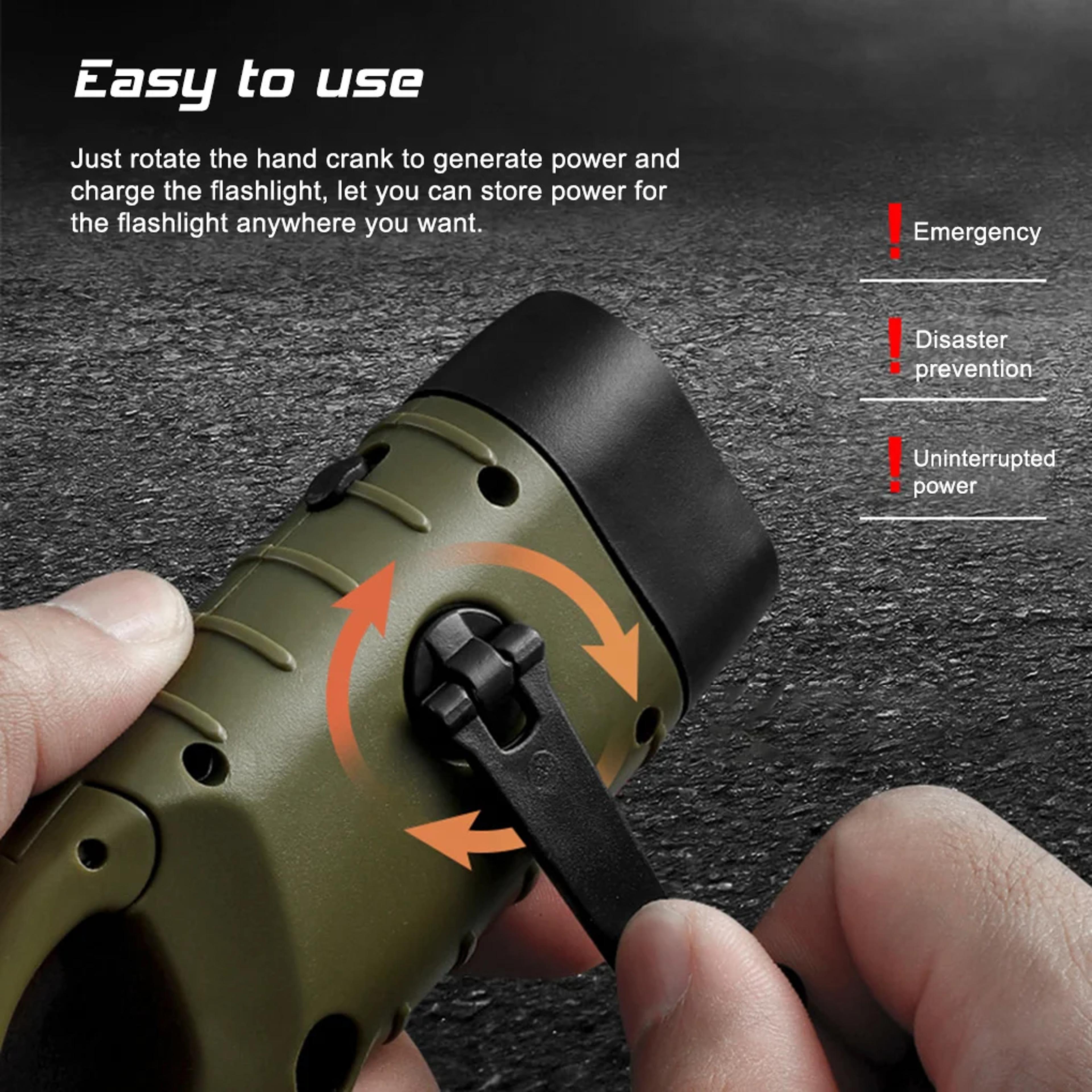 Portable LED Flashlight Tent Light Solar Power  Hand Crank Dynamo Emergency Lantern For Outdoor Cam 1
