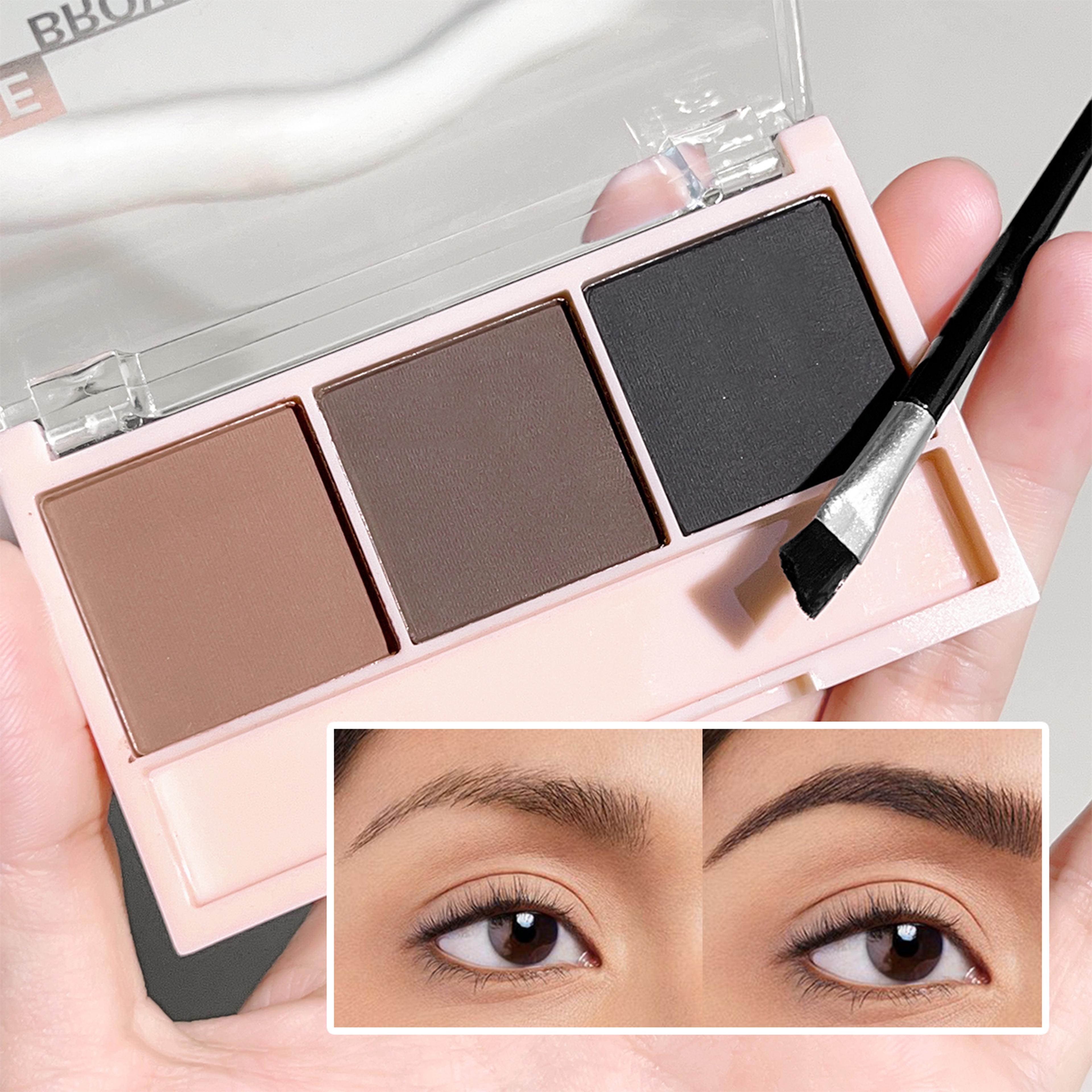 Brow Powder Set With Brush Longlasting Contour Makeup For Natural ThreeDimensional Brows 4