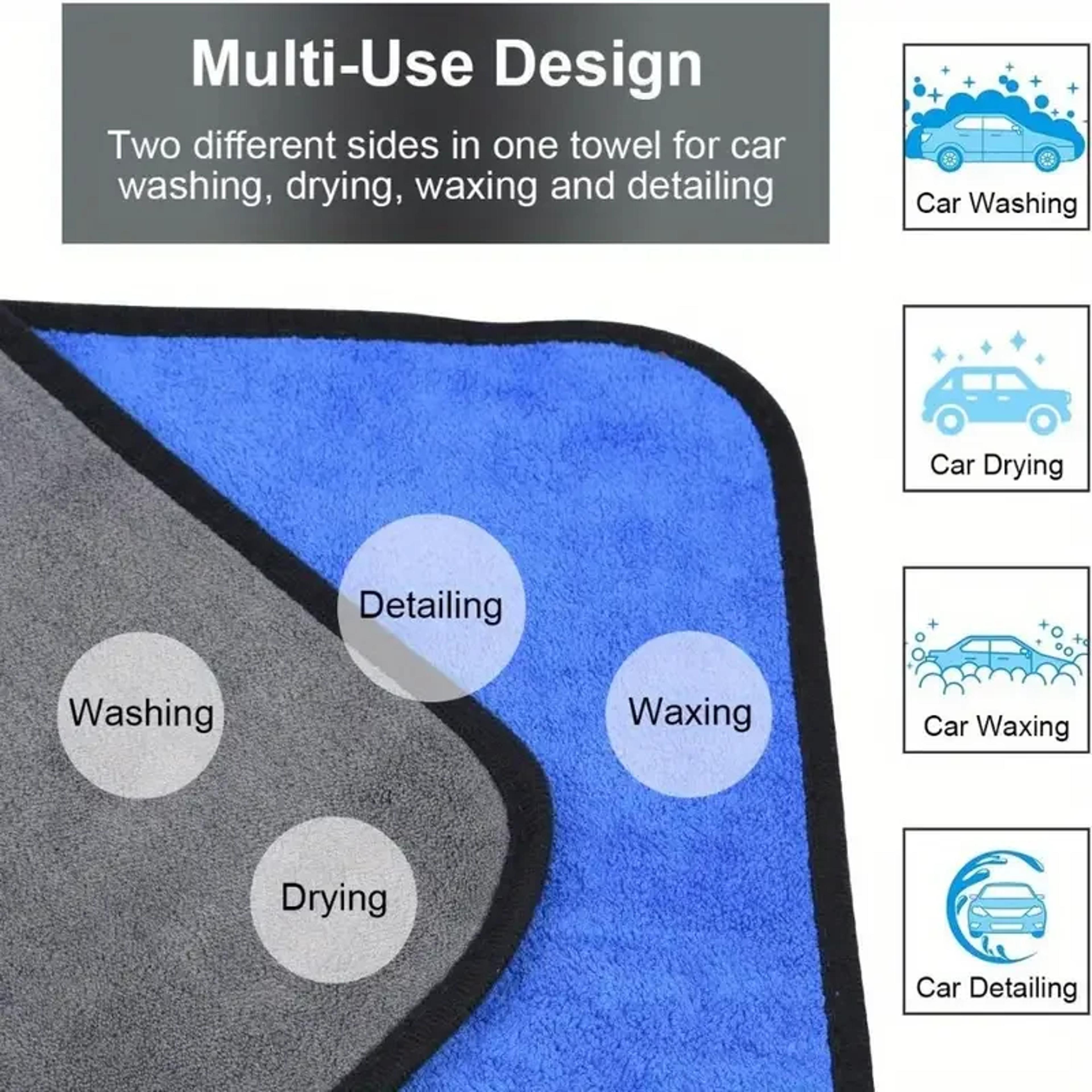 Microfiber Car Washing Towel Set Soft QuickDrying Cleaning Cloths For Windows Mirrors  More 3