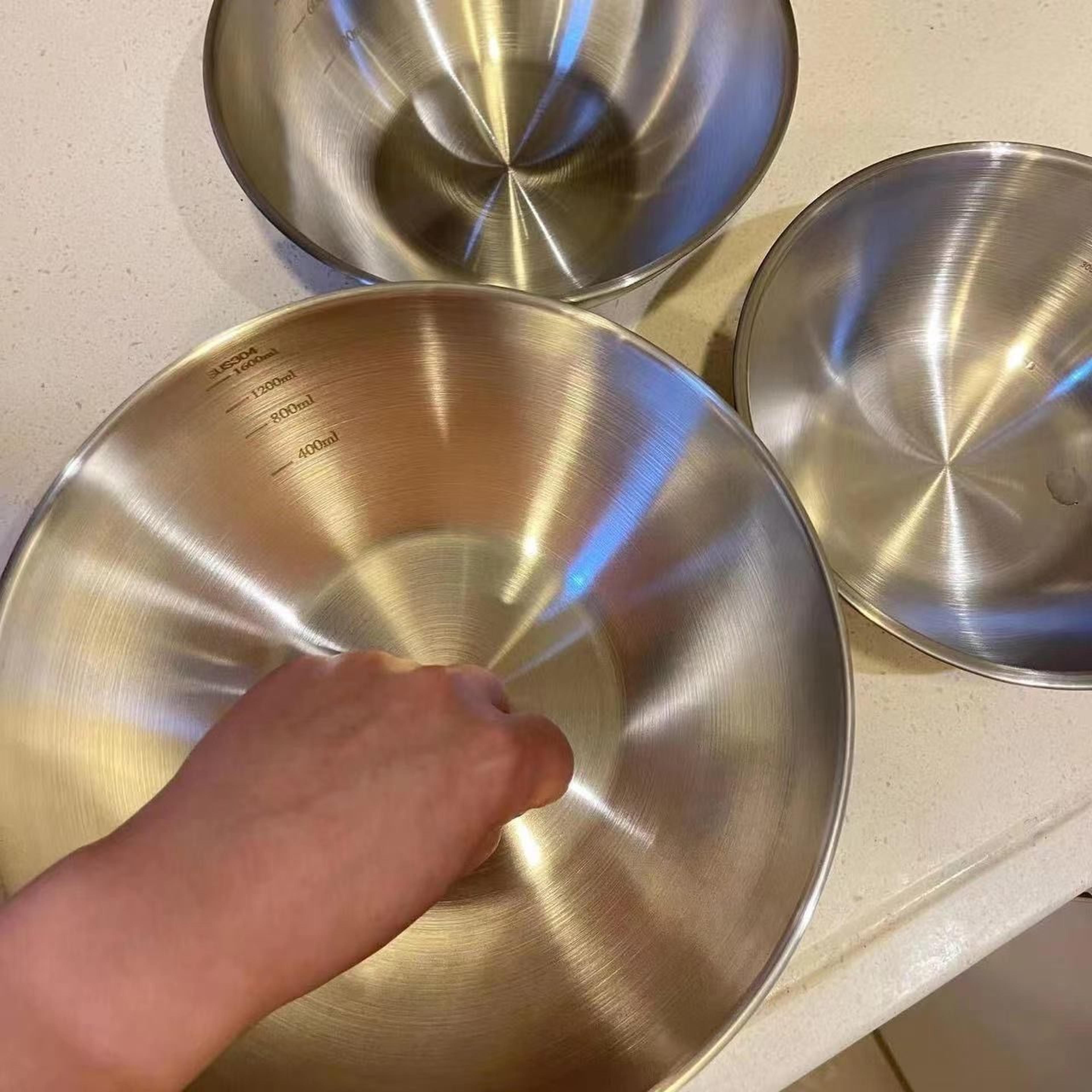 Stainless Steel Mixing Bowl Set With Scale For Cooking  Baking Large Capacity Storage Bowls For Kit 2