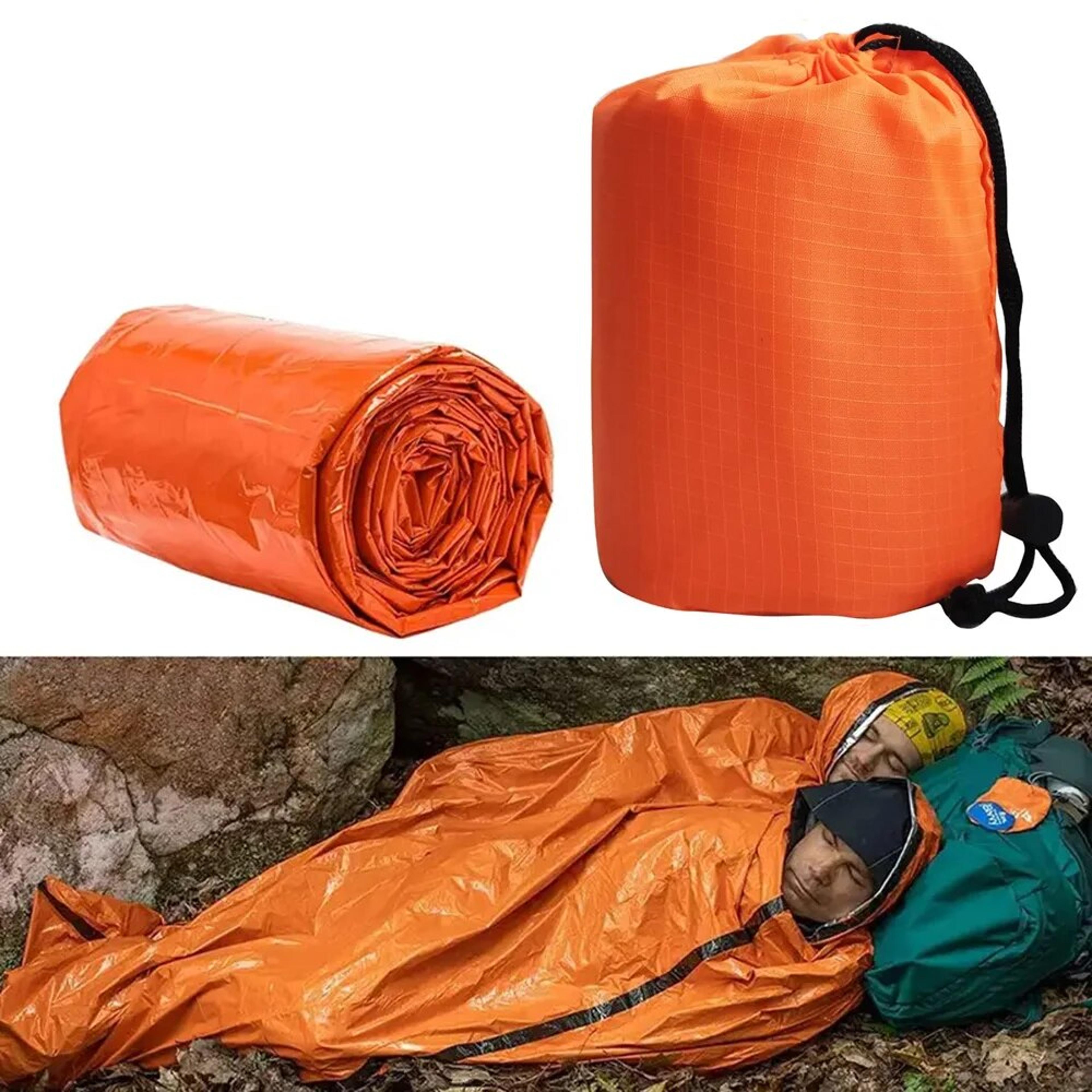 emergency sleeping bag mylar thermal blanket ultra waterproof, lightweight survival sleeping bag for camping & hiking