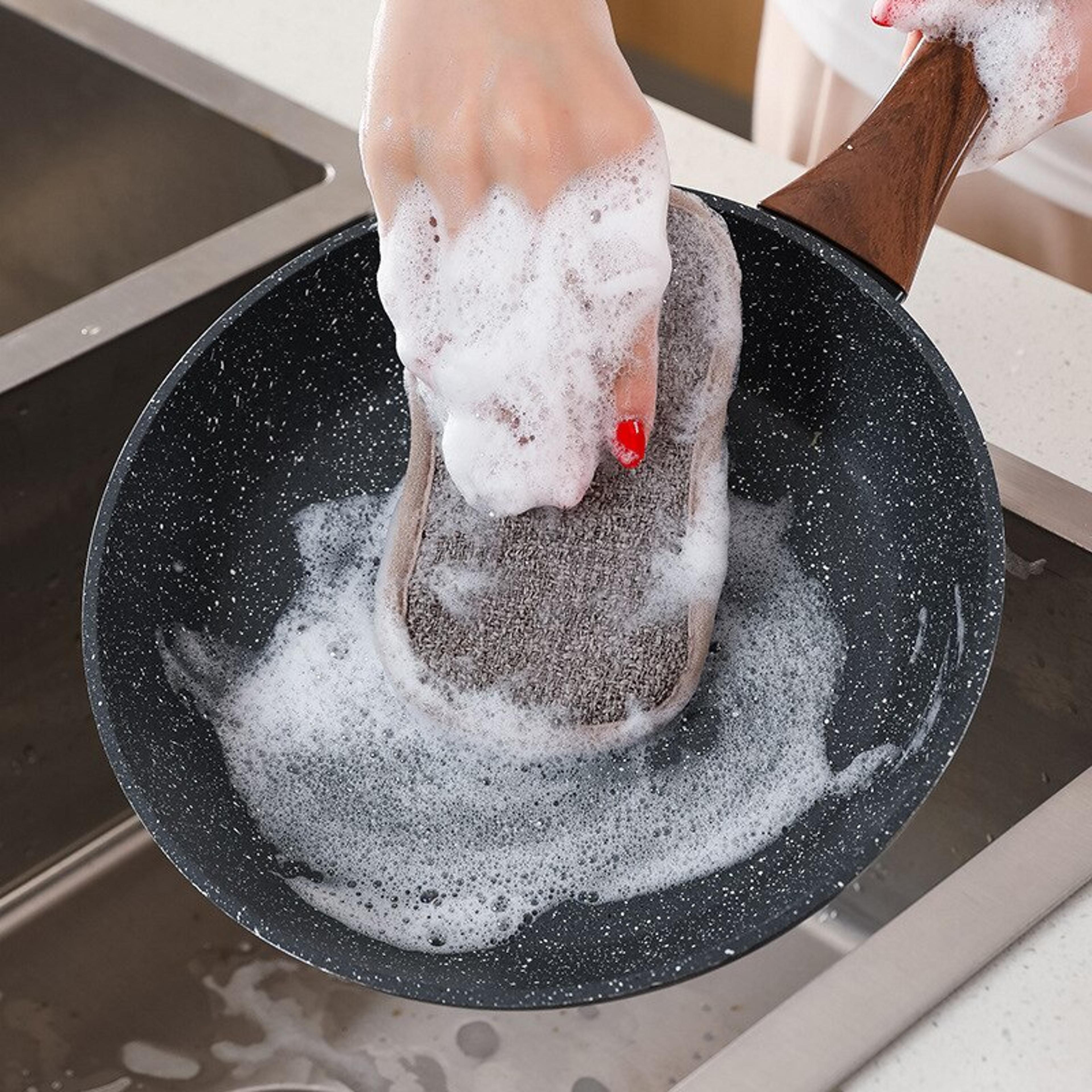 Microfiber Scrub Sponges For Kitchen  Bathroom Cleaning 0