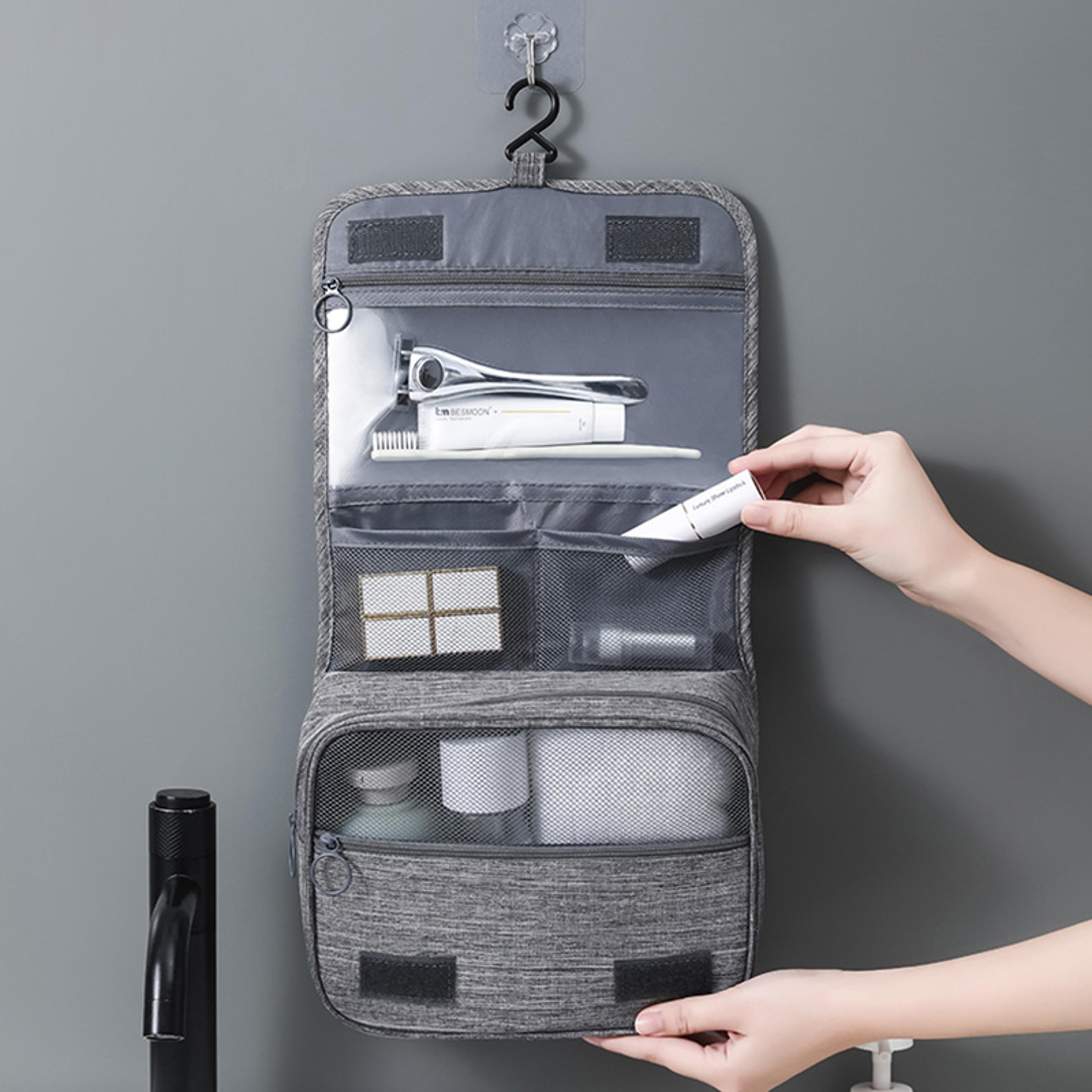portable waterproof toiletries organizer bag hanging travel wash pouch for men & women