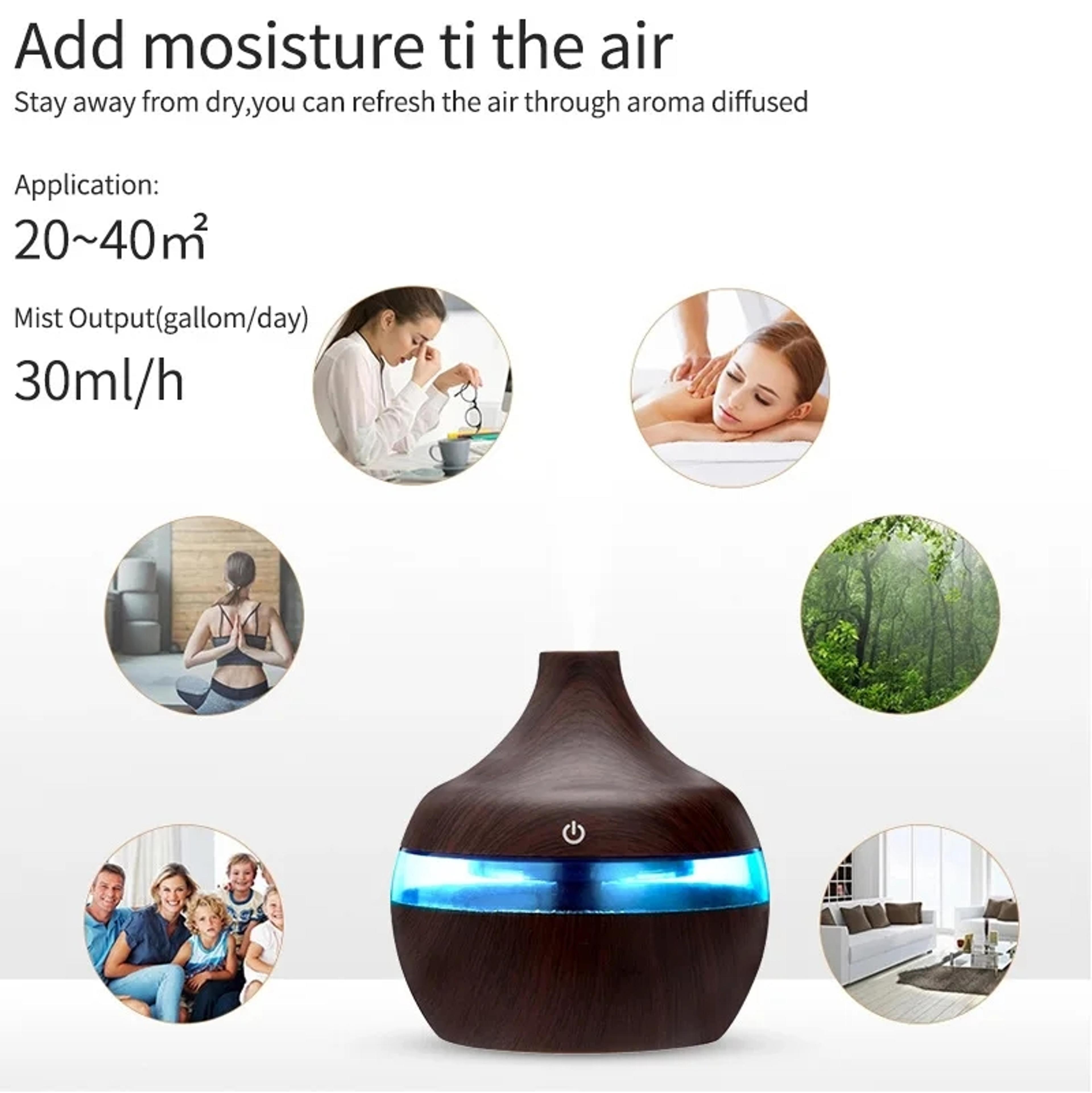 Ultrasonic Aroma Diffuser Humidifier Wood Grain Essential Oil Diffuser For Home 2