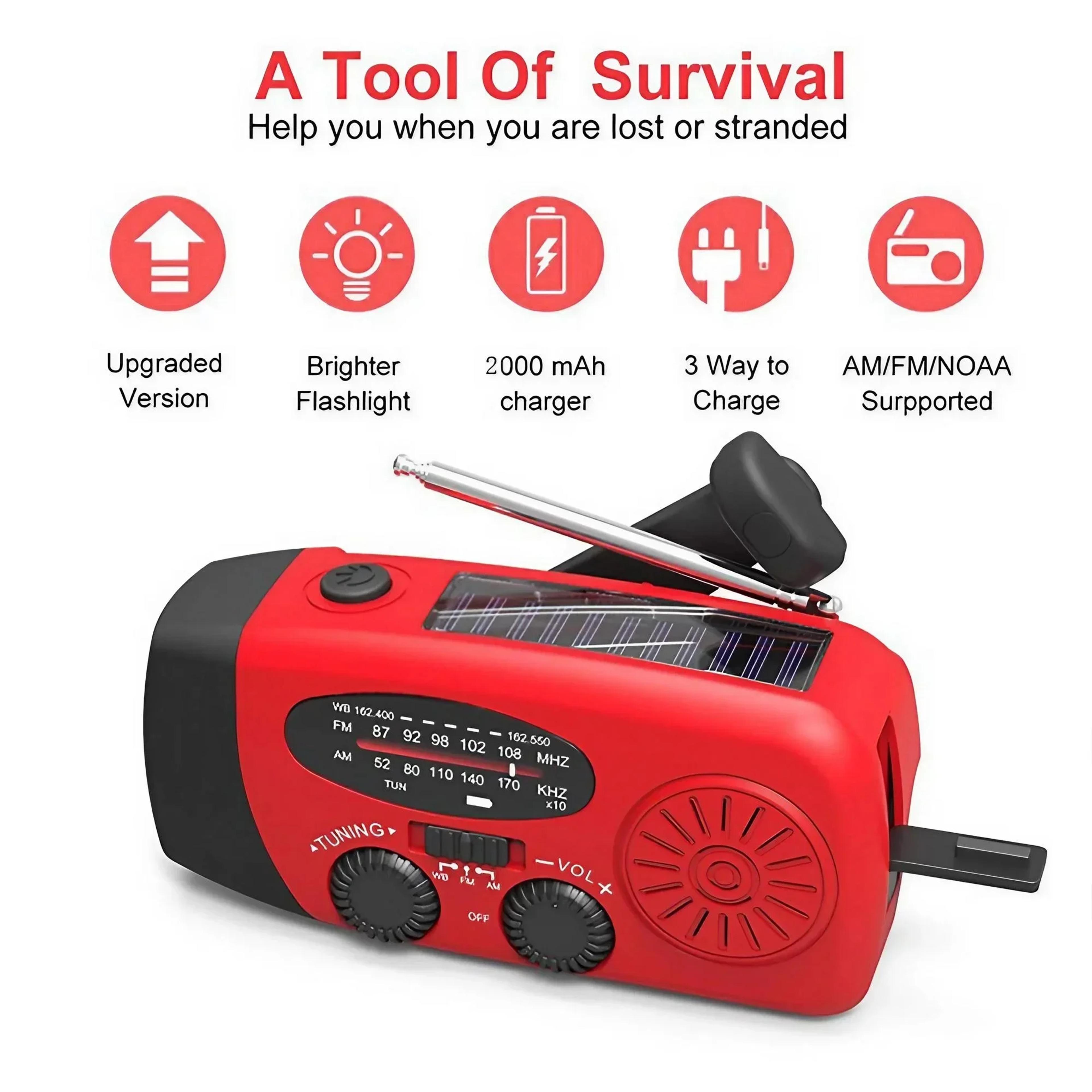Multifunctional Solar FM Radio  Handcrank Generator With Mobile Charging  LED Lighting Lamp 1