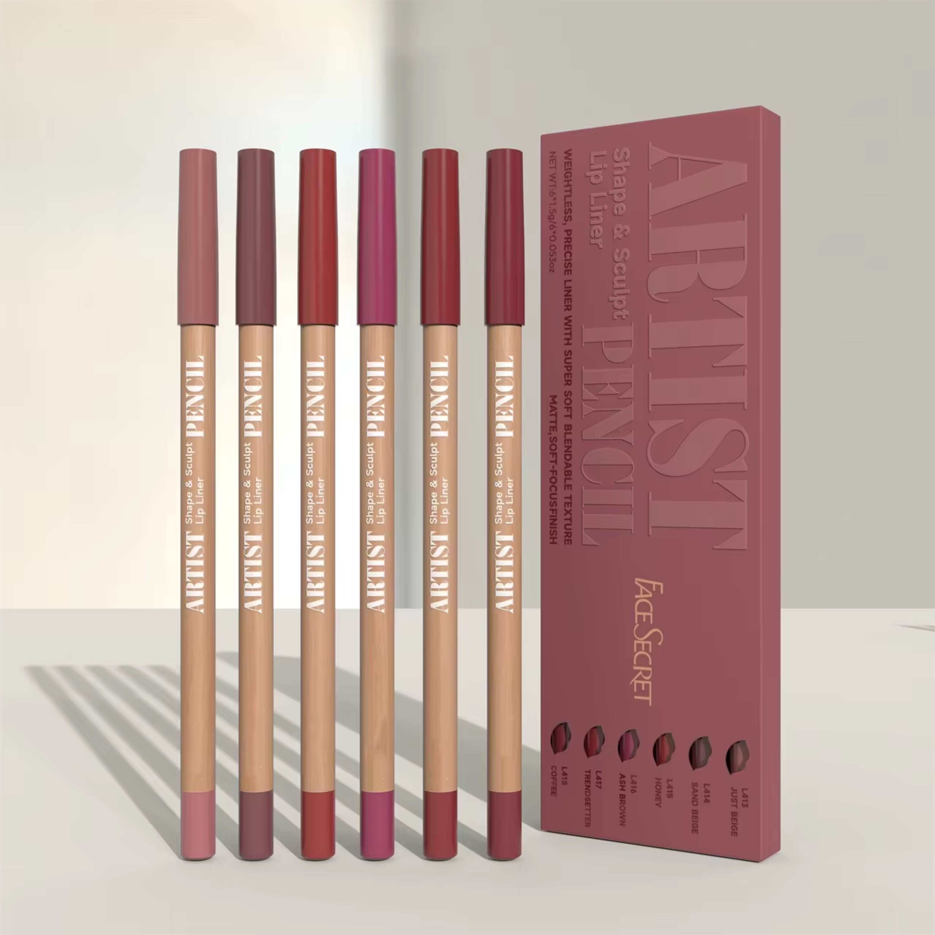 Matte Soft Sculpt Lip Liner Set Precise Weightless And Blendable Lip Liner Pencils 8