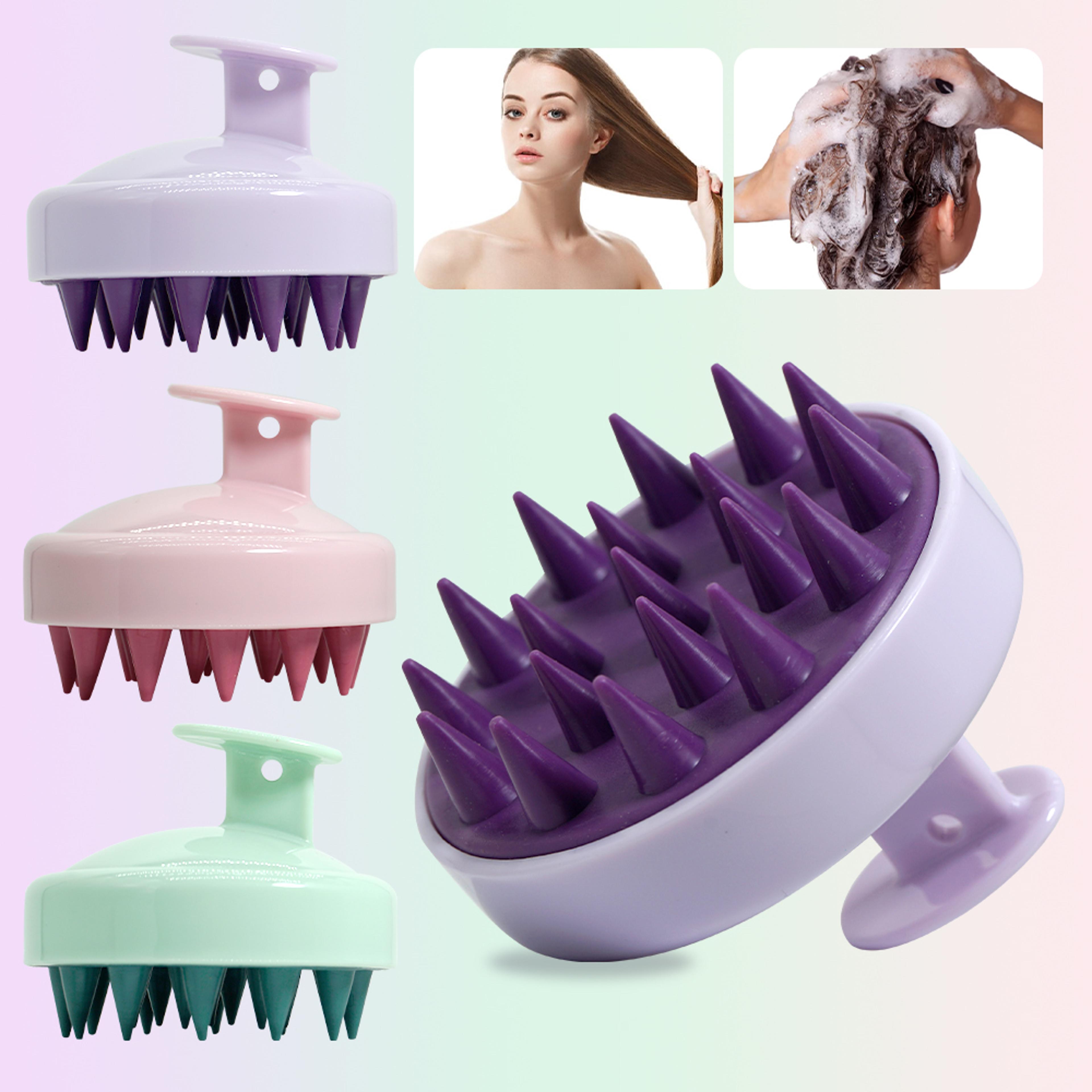silicone scalp massage brush for hair care spa-style scalp massager with magic handle