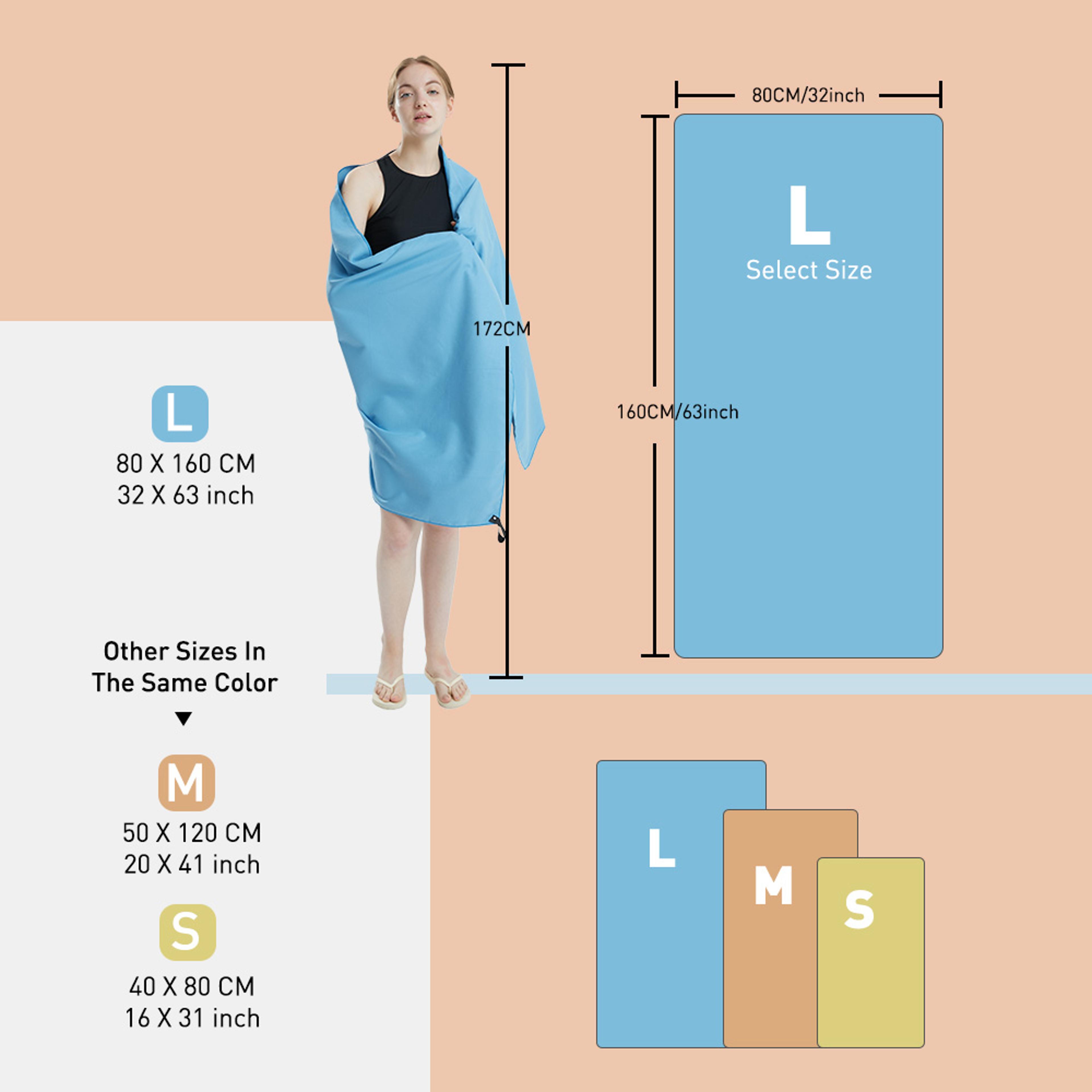 Microfiber Quick Dry Beach Towel Soft Sandproof Lightweight Towel For Swim Yoga And Gym 5