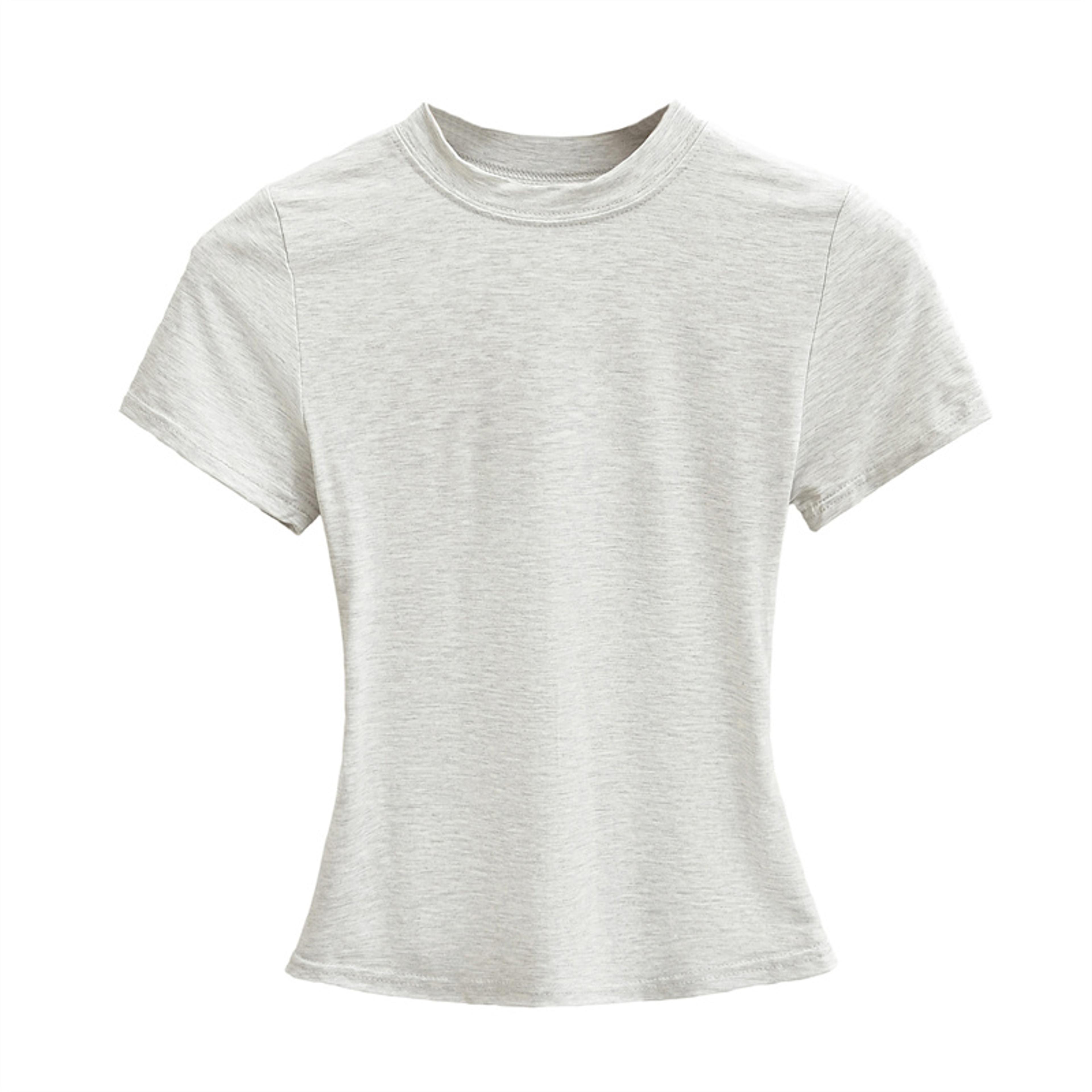 Sexy Slim Fit Casual TShirt For Women Trendy Solid Color ShortSleeve Fashion Top 7