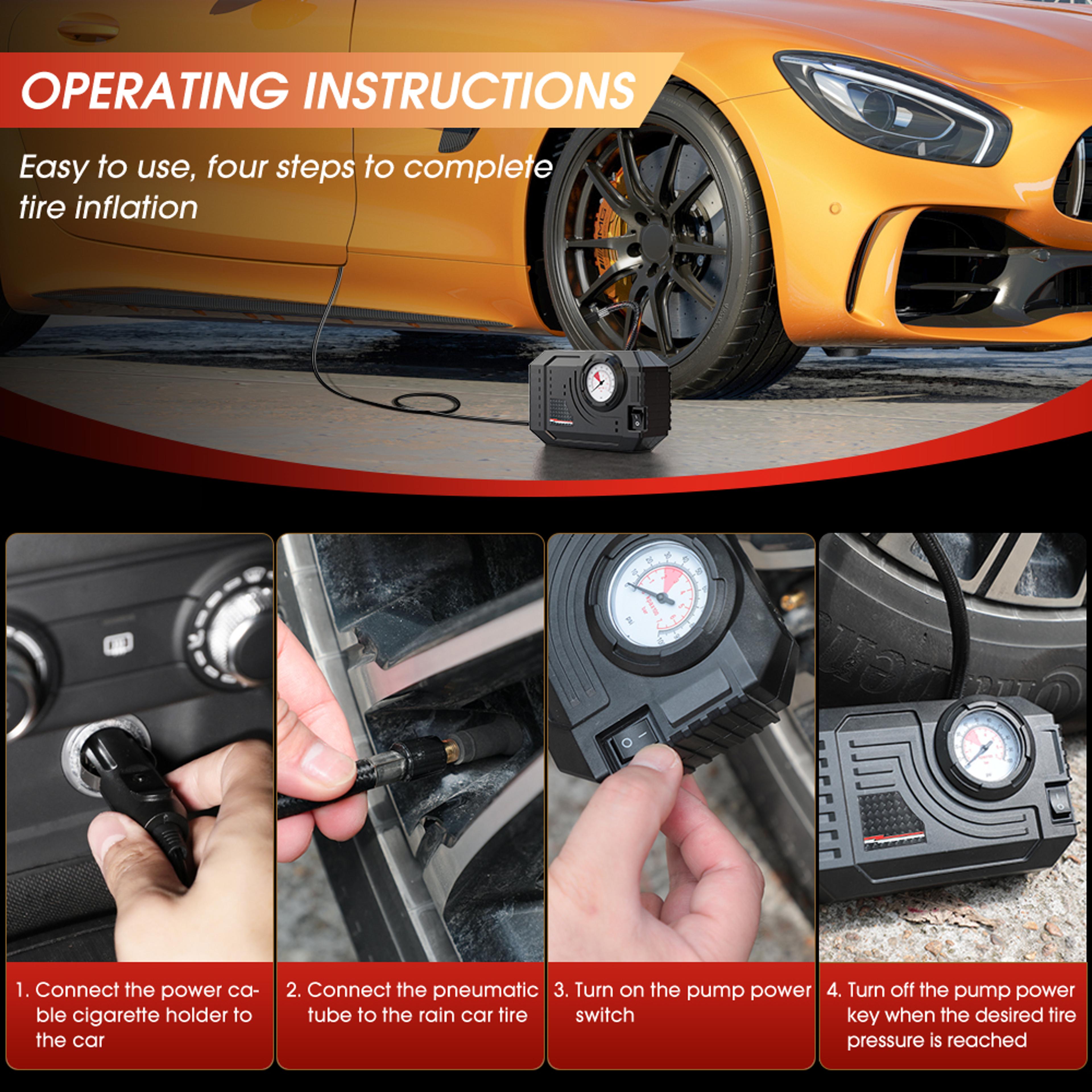 Mini Air Pump Tire Inflator Portable Electric Air Compressor For Car Motorcycle And Bicycle 3
