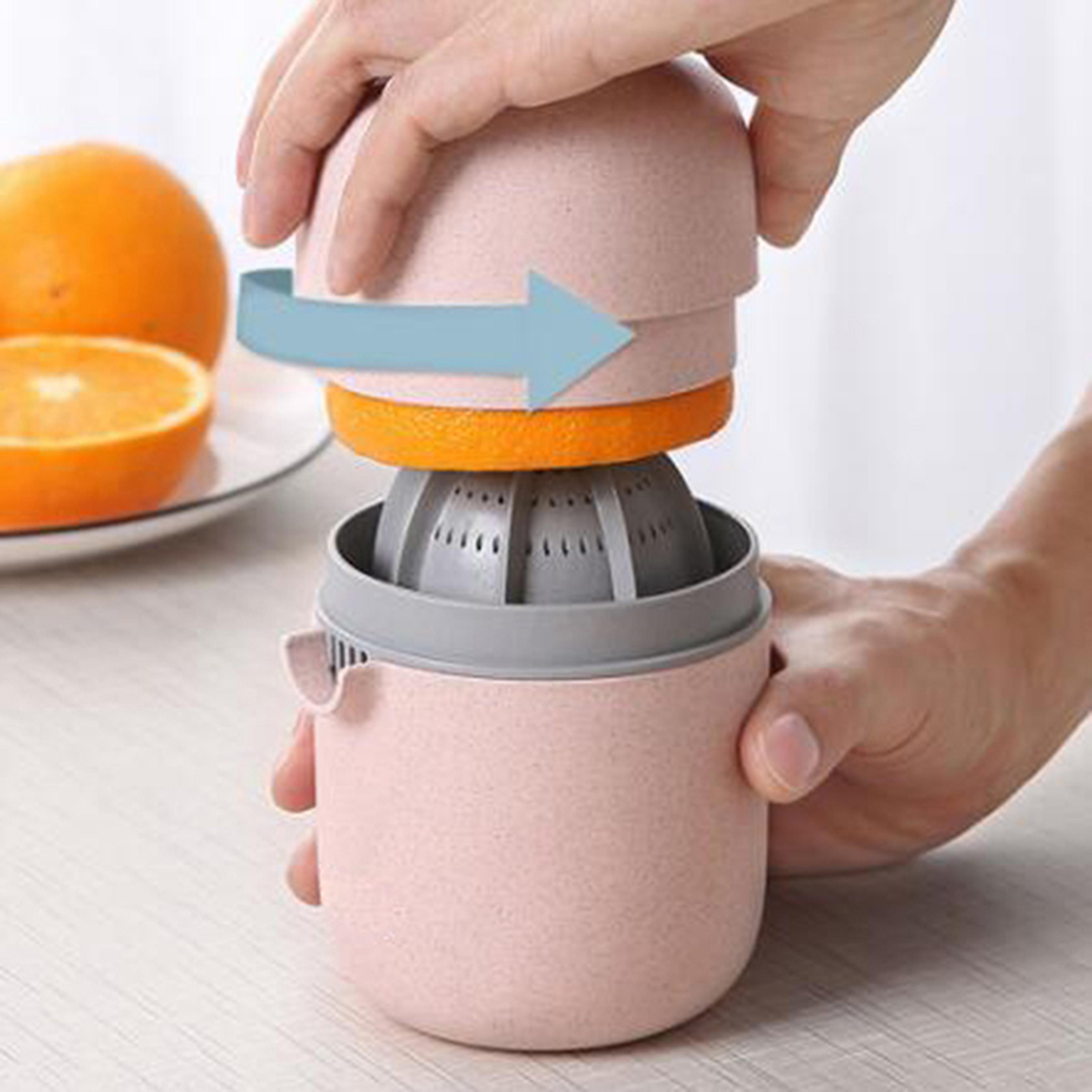 premium mini citrus juicer manual press for fresh lemon & lime juice, non-slip reamer with rotary lid