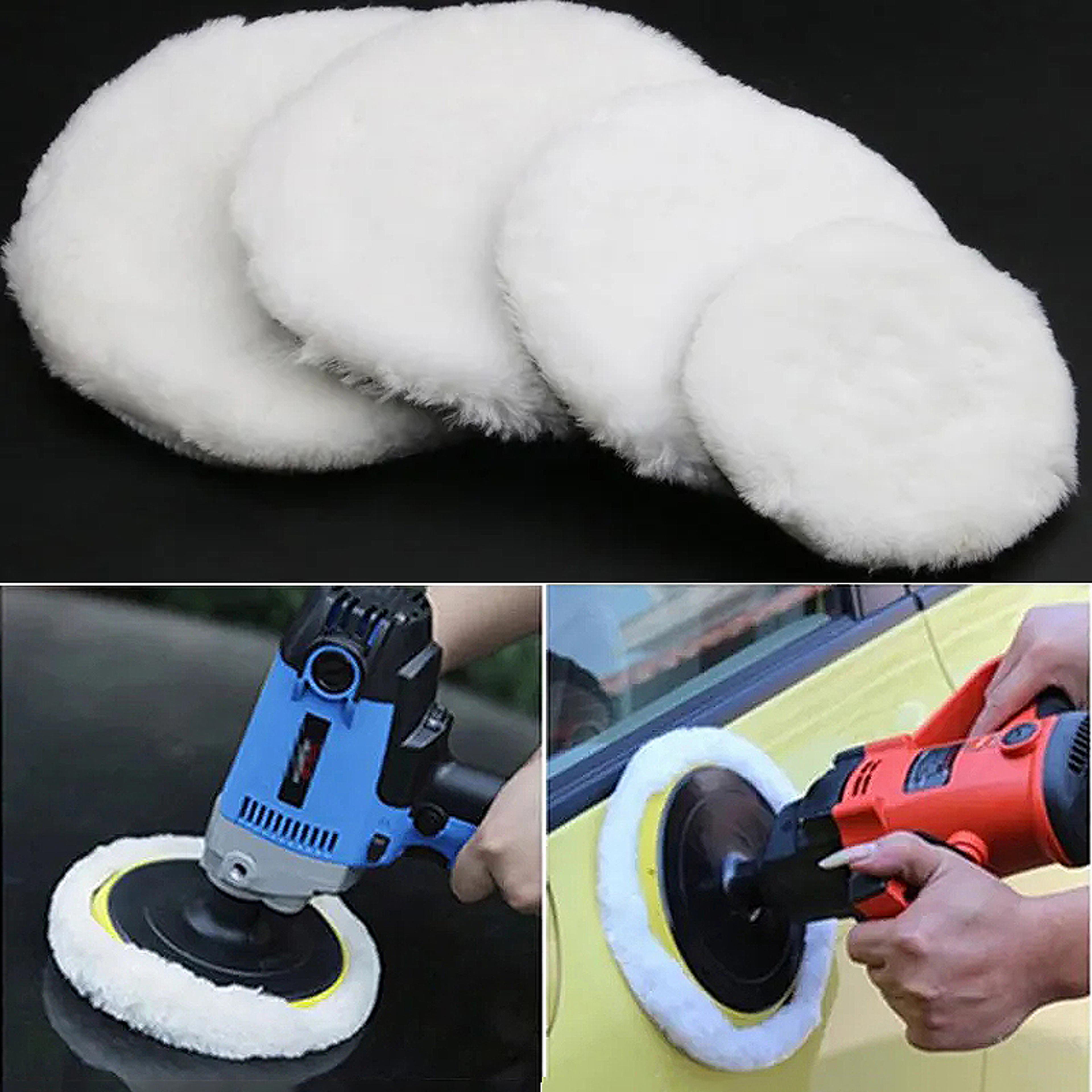 wool car polishing pad set for polisher machine auto paint care buffing & waxing pads