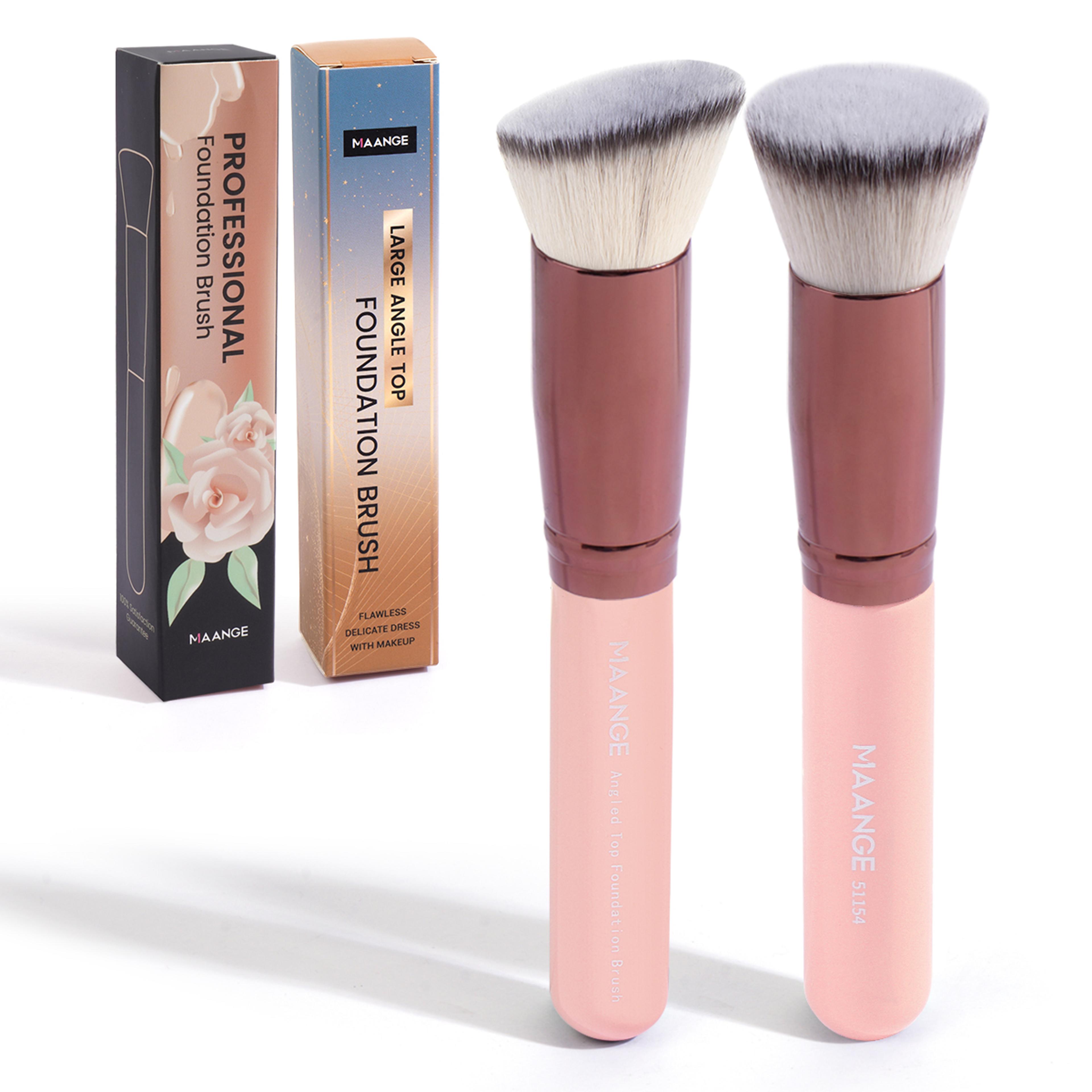 Foundation Makeup Brush Set Flat Angled Kabuki Powder  Blush Brush For Liquid Application 7
