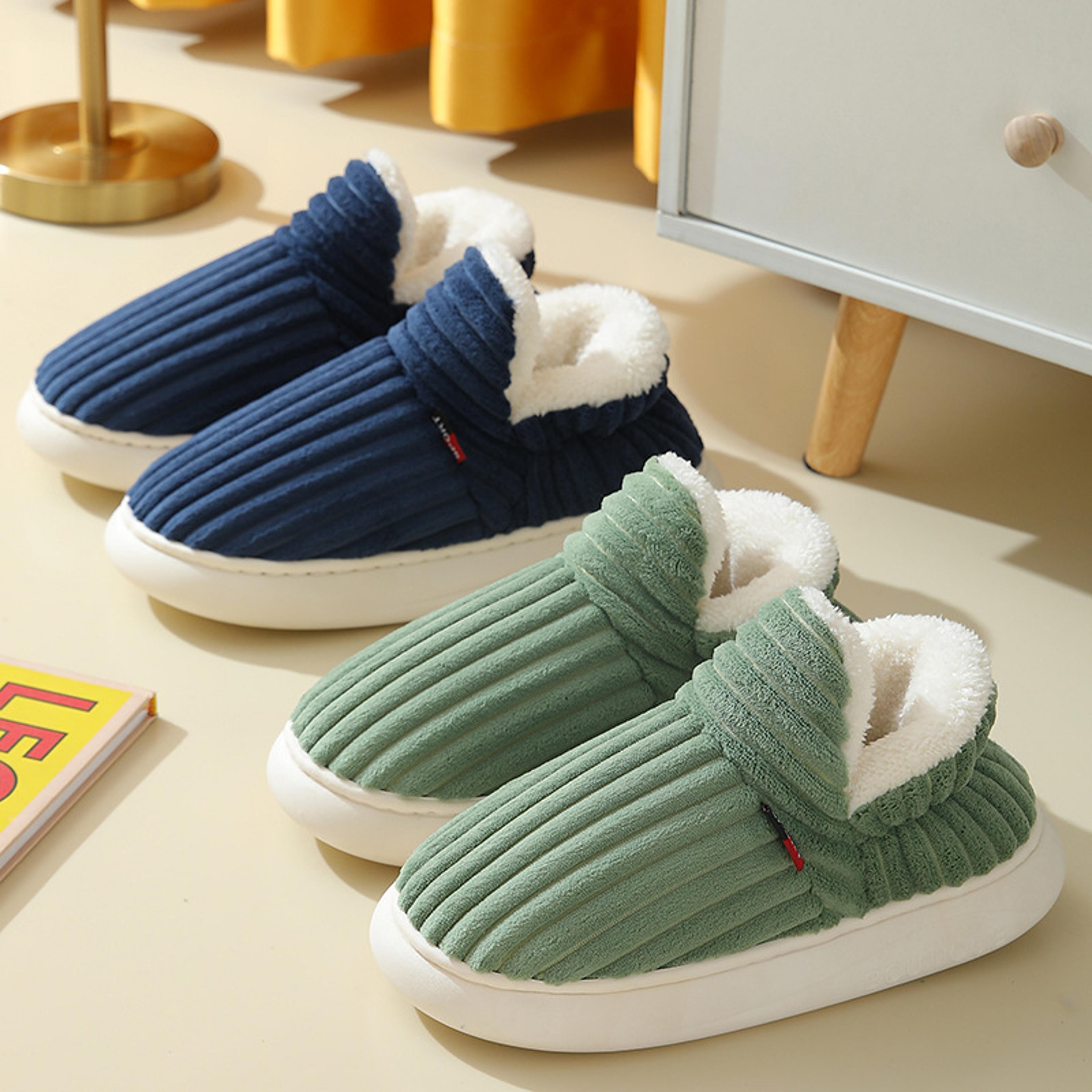 Fluffy Cotton House Slippers For Men Cozy Indoor Fur Boots For Winter Comfort 5