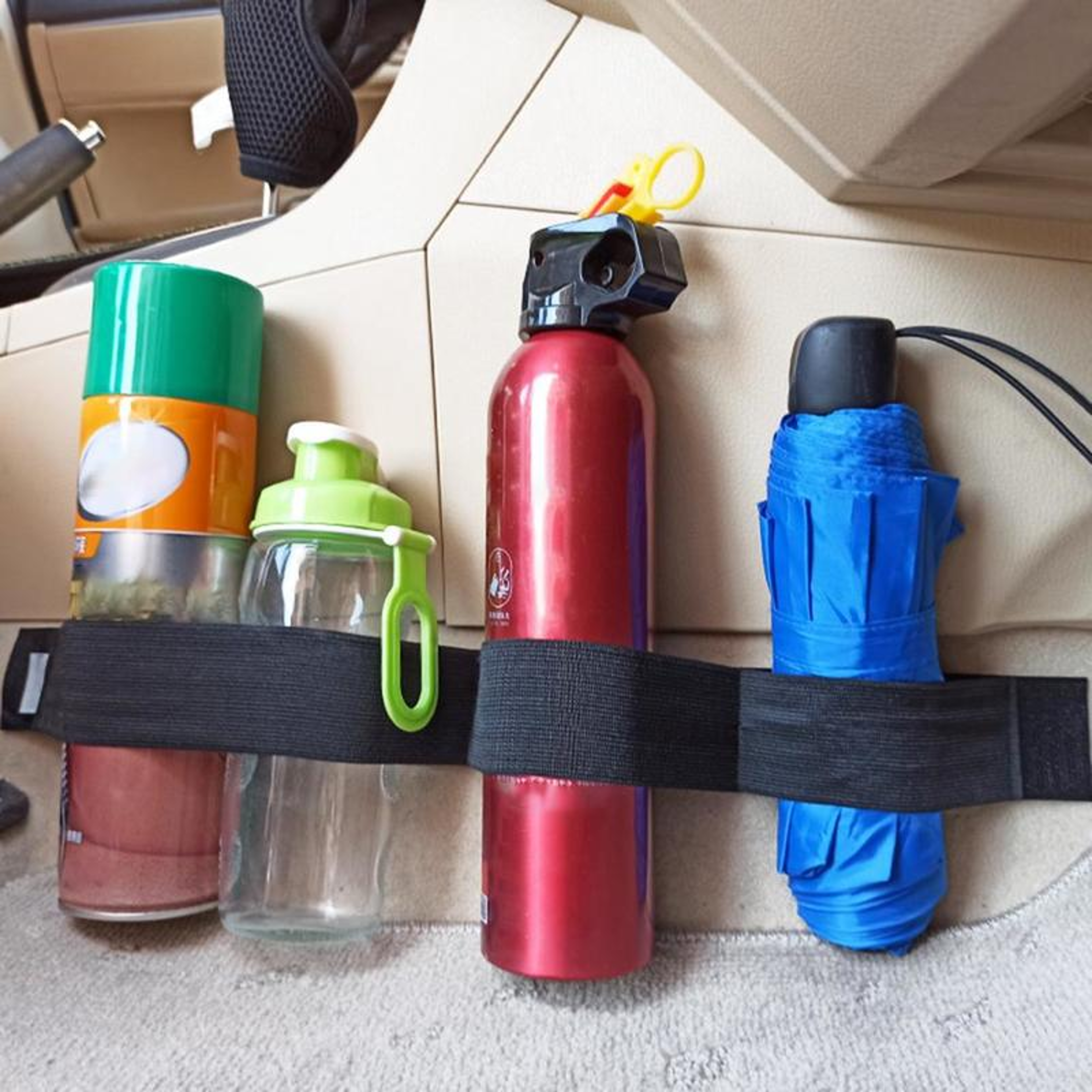 Car Trunk Organizer Elastic Fire Extinguisher Fixing Belt Storage Bag 2