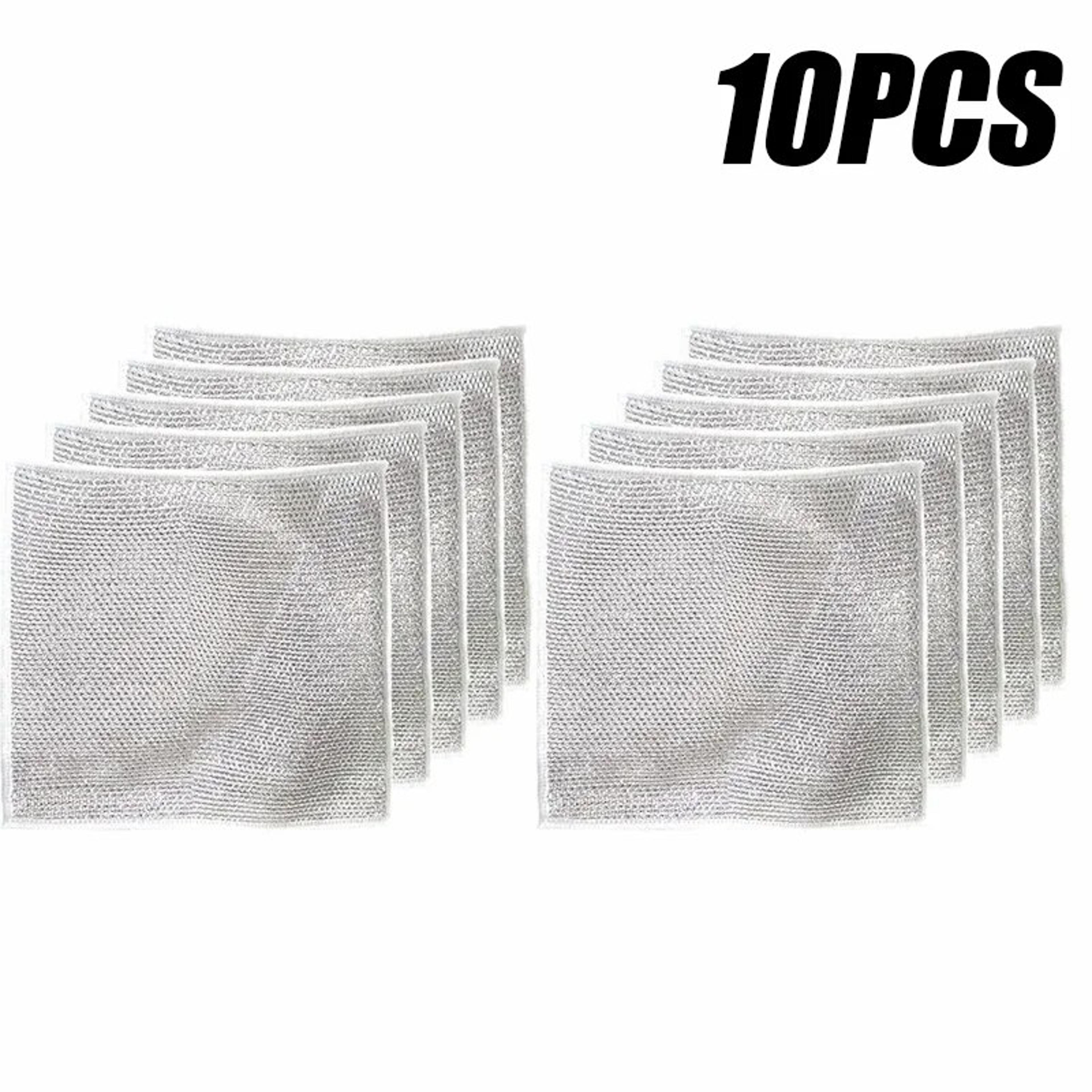 Magic Dishcloth Silver Wire Cleaning Kitchen Cloth With Built In Sponge For Effortless Cleaning 6