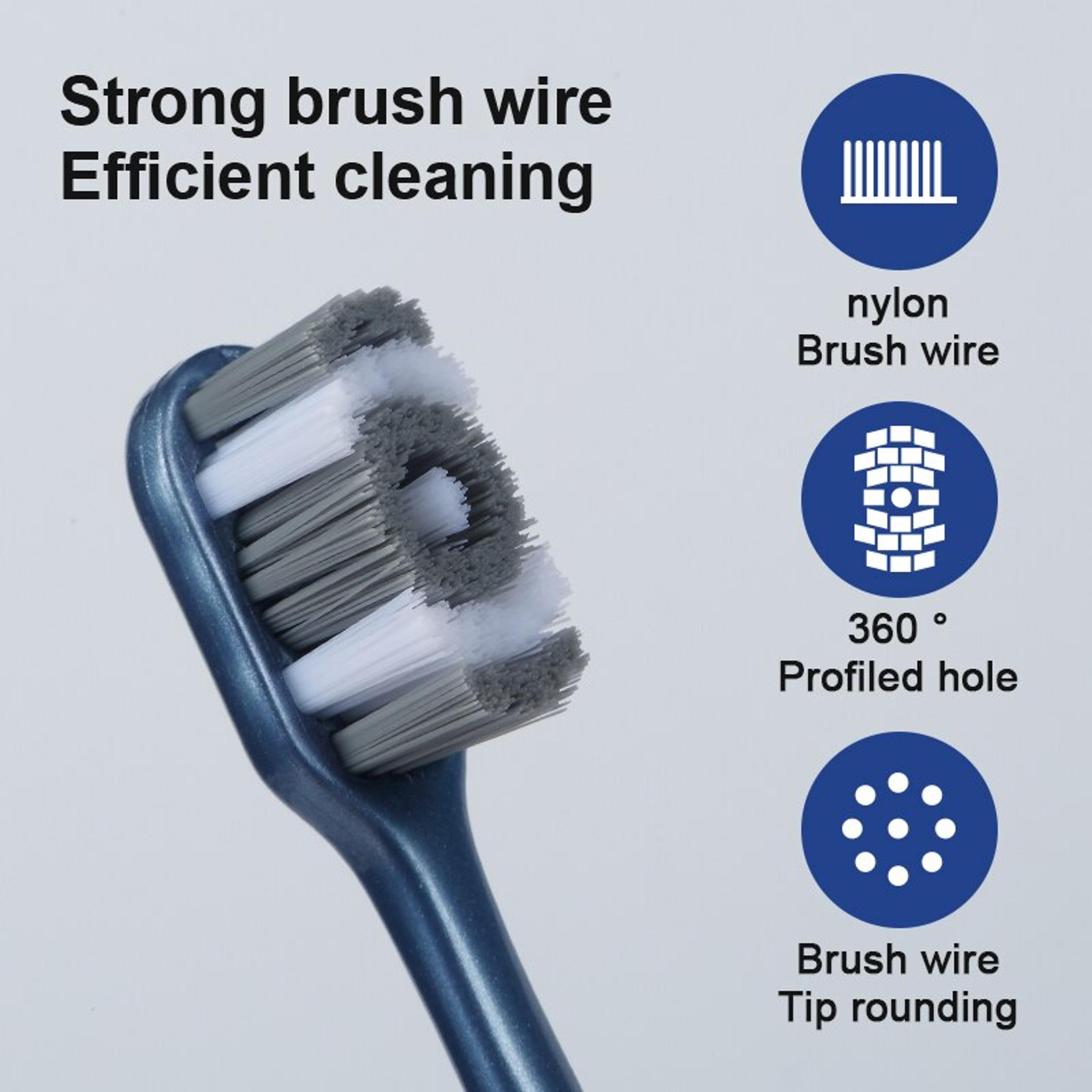 Whole Mouth Clean MediumHard Bristle Toothbrush For Adults Pack Whitening Effect  Superior Cleaning 3