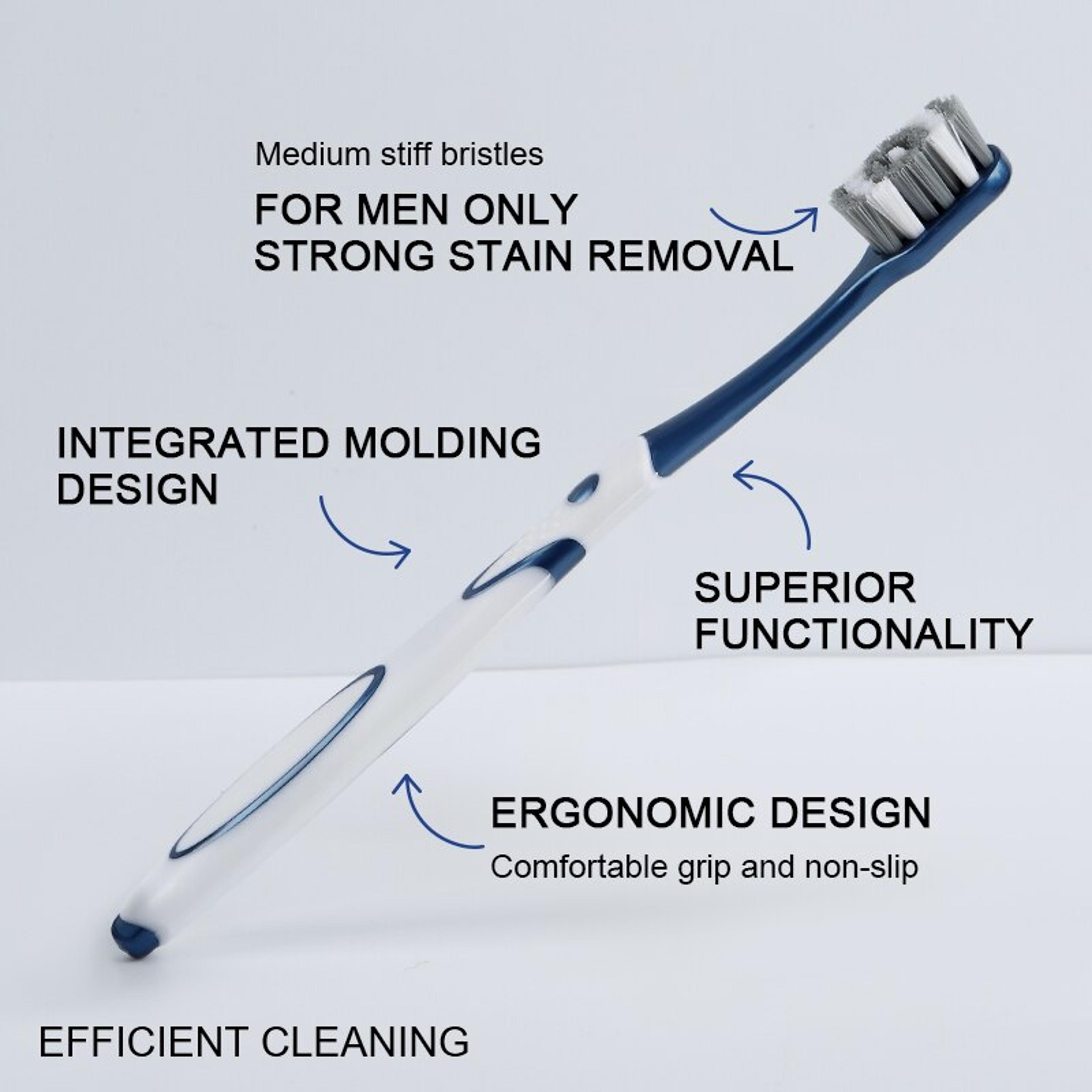 Whole Mouth Clean MediumHard Bristle Toothbrush For Adults Pack Whitening Effect  Superior Cleaning 4
