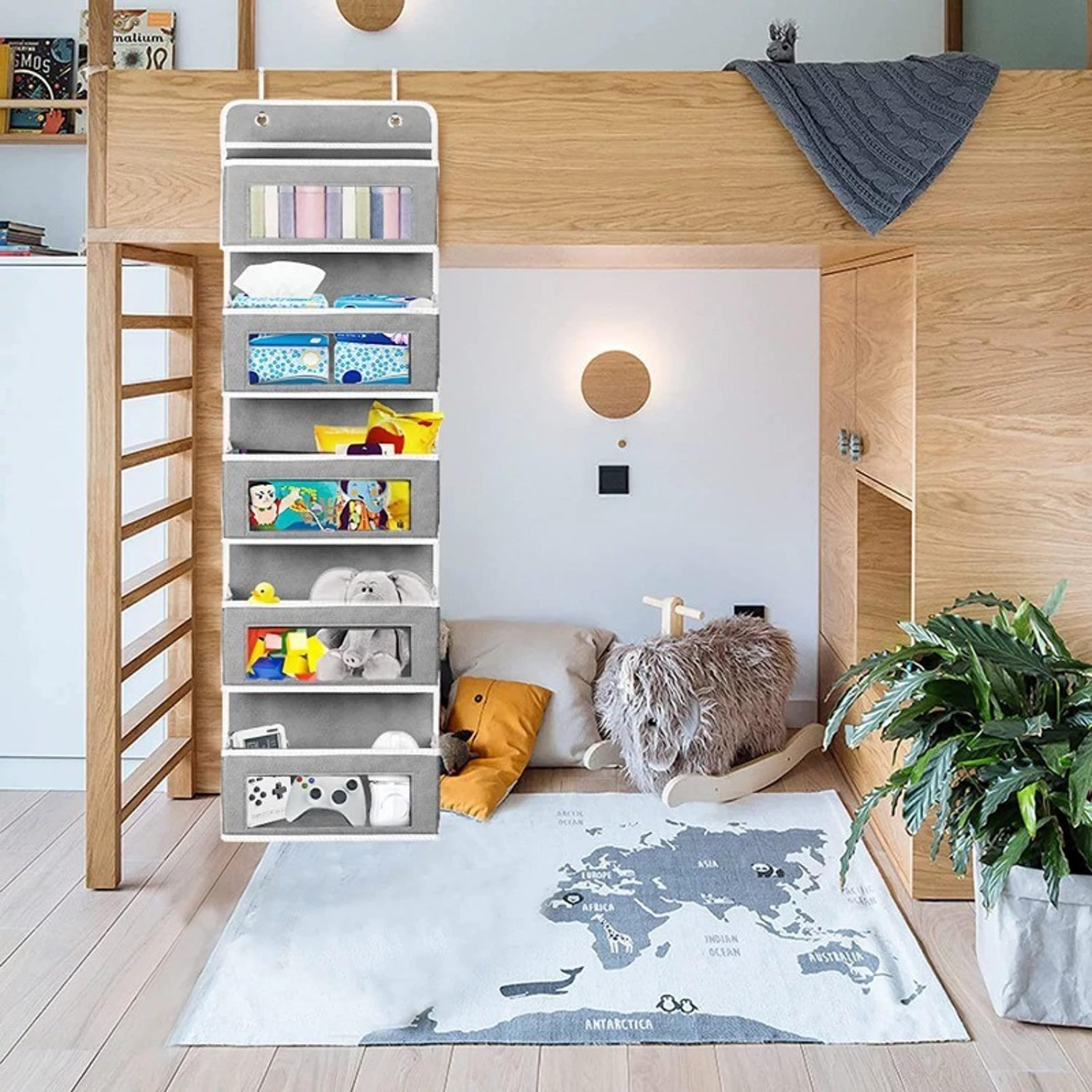 Hanging Storage Organizer Behind Door AntiTilt Large Capacity Pockets For Bedroom  Bathroom 4