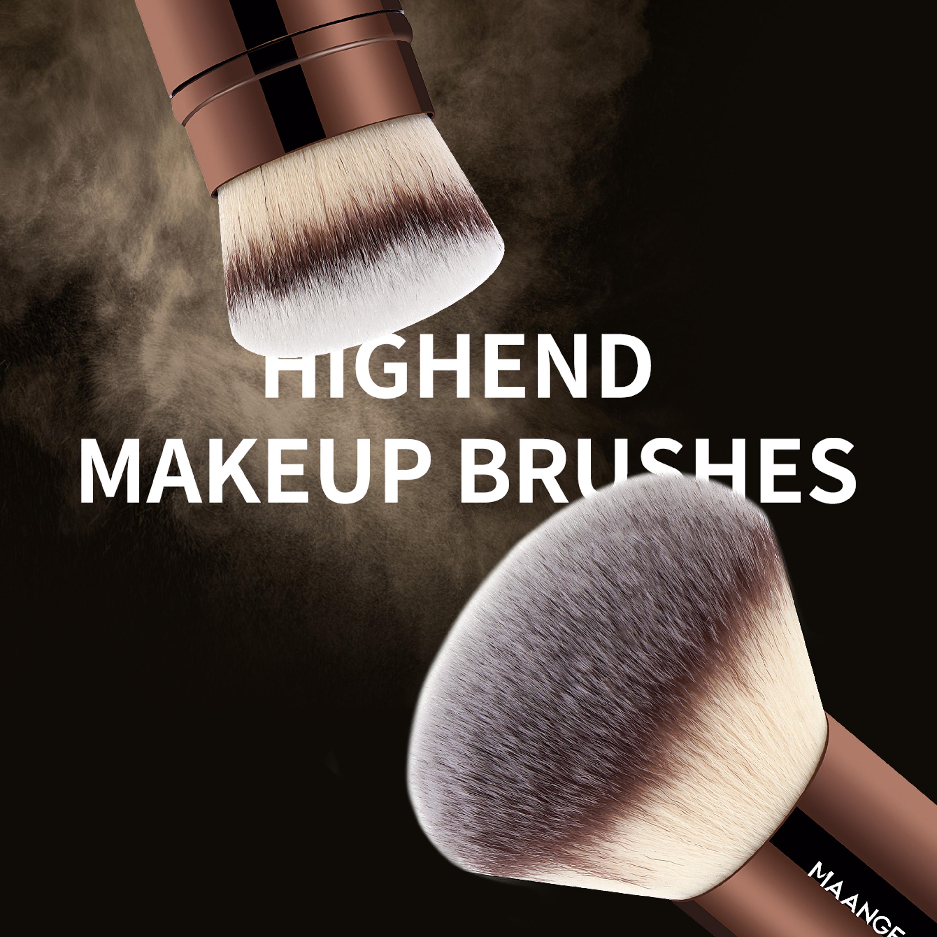 Pro Makeup Brushes Double Ended Foundation  Concealer Blending Brush For Liquid Cream  Powder Appli 2
