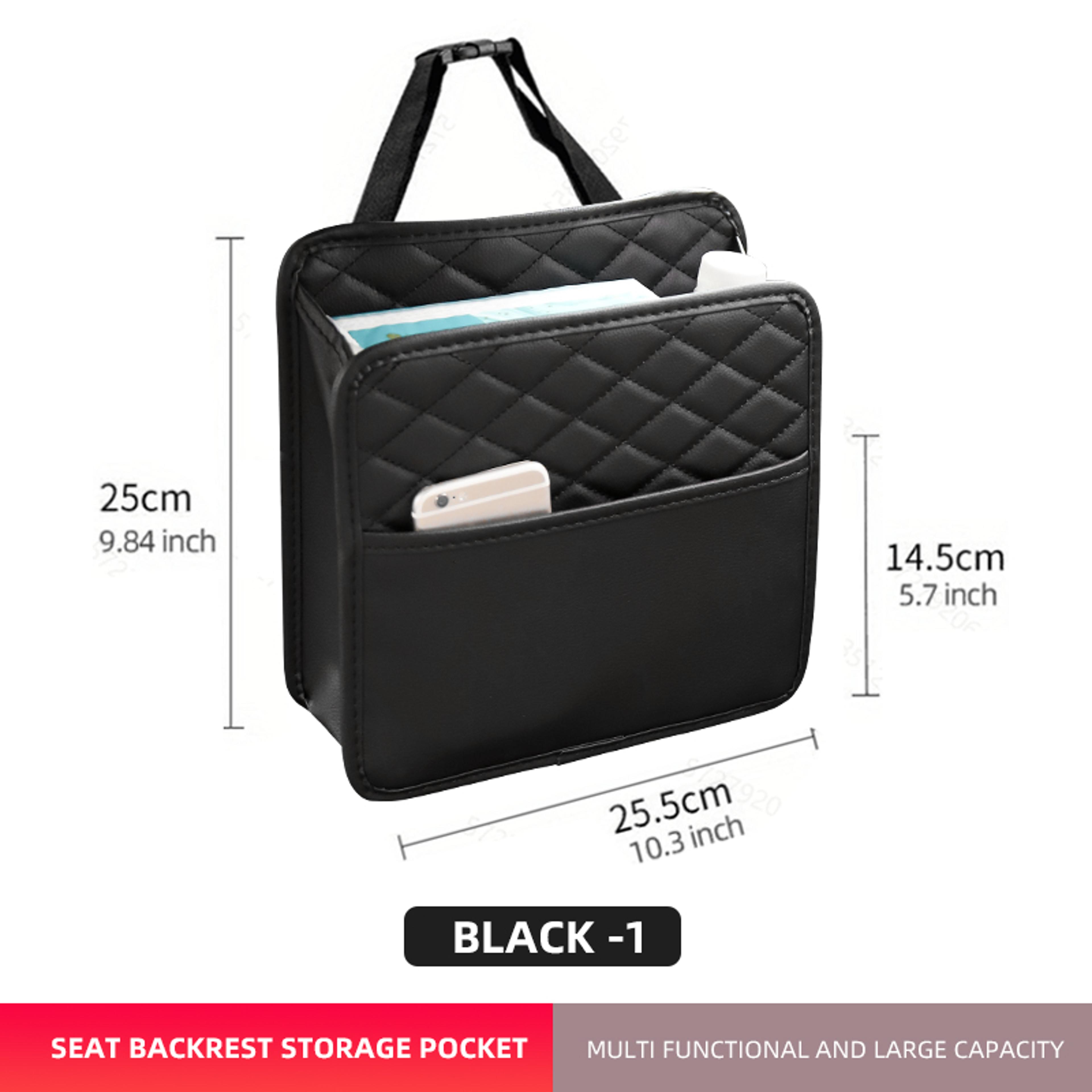 Multifunctional Car Seat Storage Bag Leather Garbage  Storage Organizer For Cars 7