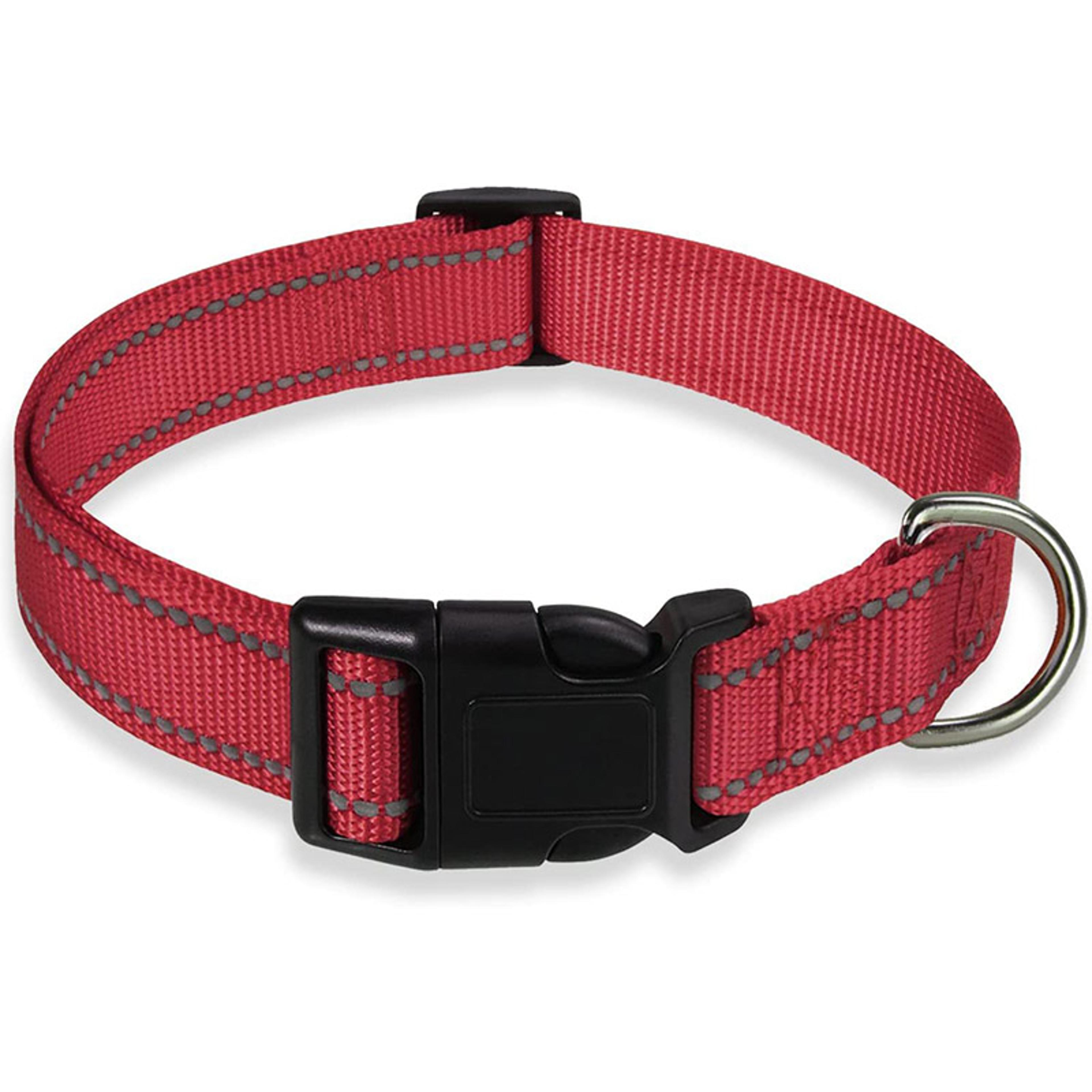 Reflective Dog Collar With Adjustable Safety Strap Durable Nylon Pet Traction Rope For Small And Me 9