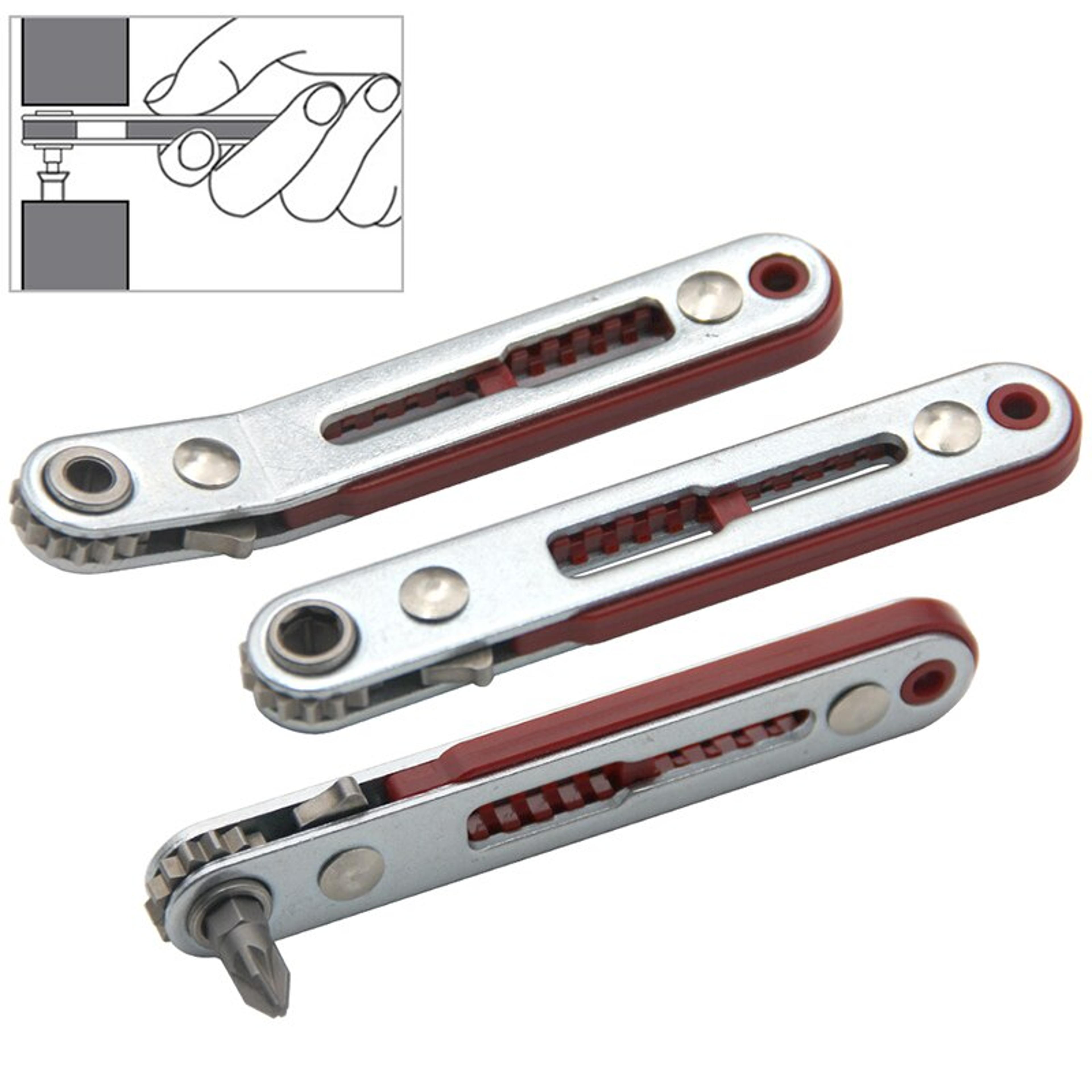 multifunctional ratchet screwdriver set with bidirectional elbow & flat head wrench