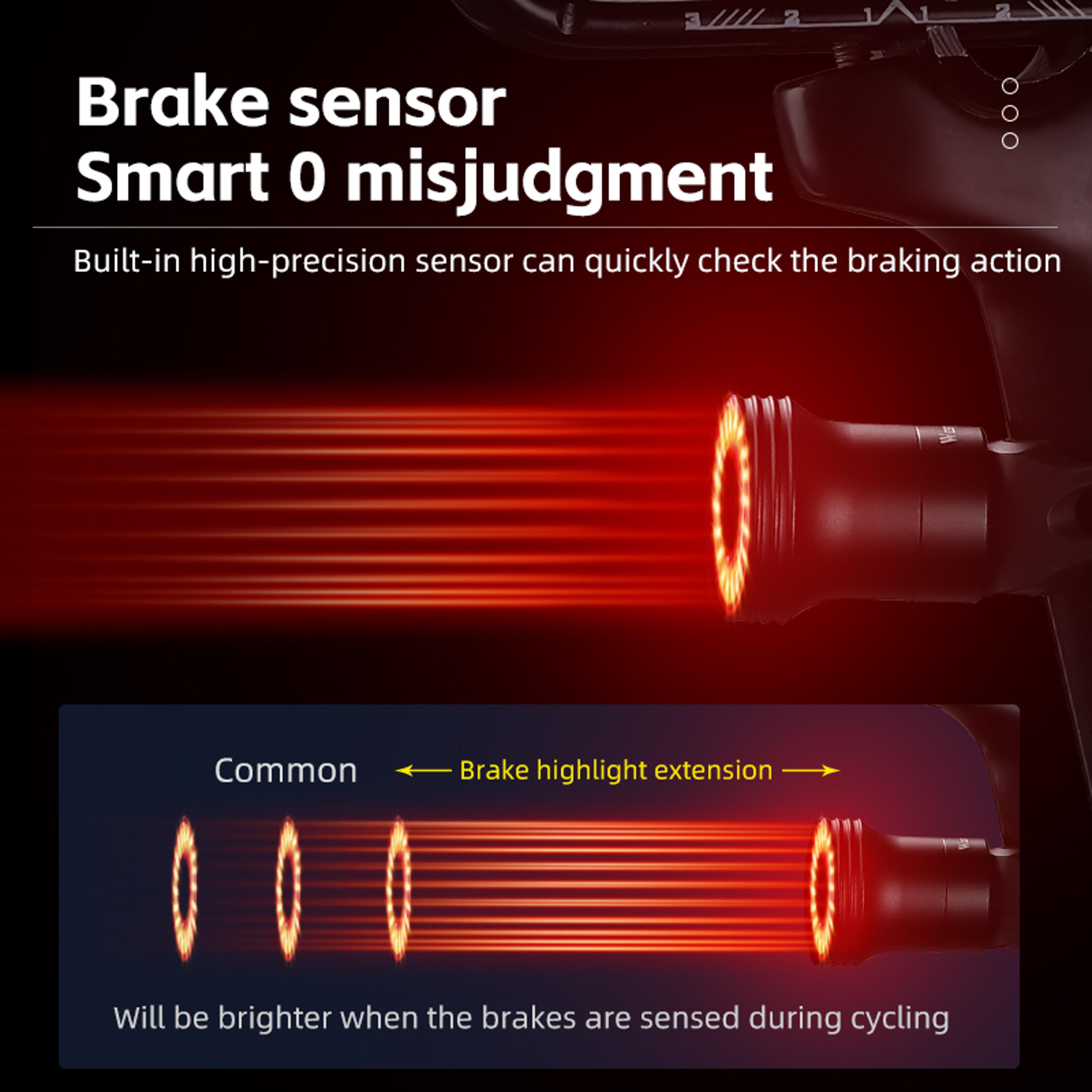 Smart Sensing Bike Tail Light Waterproof TypeC Charging LED Taillight For MTB  Road Bikes 1