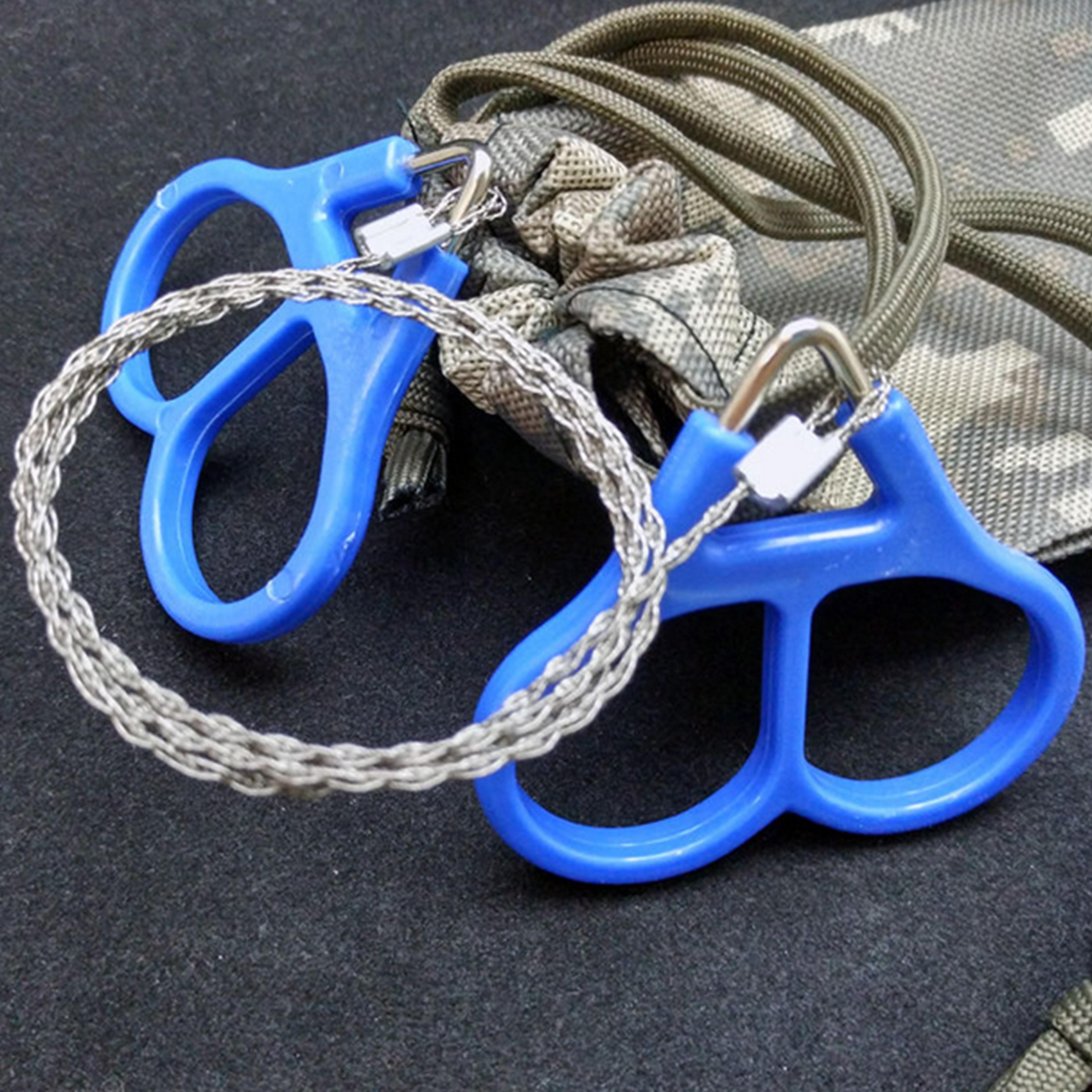 portable stainless steel wire saw for camping, hiking, and emergency survival