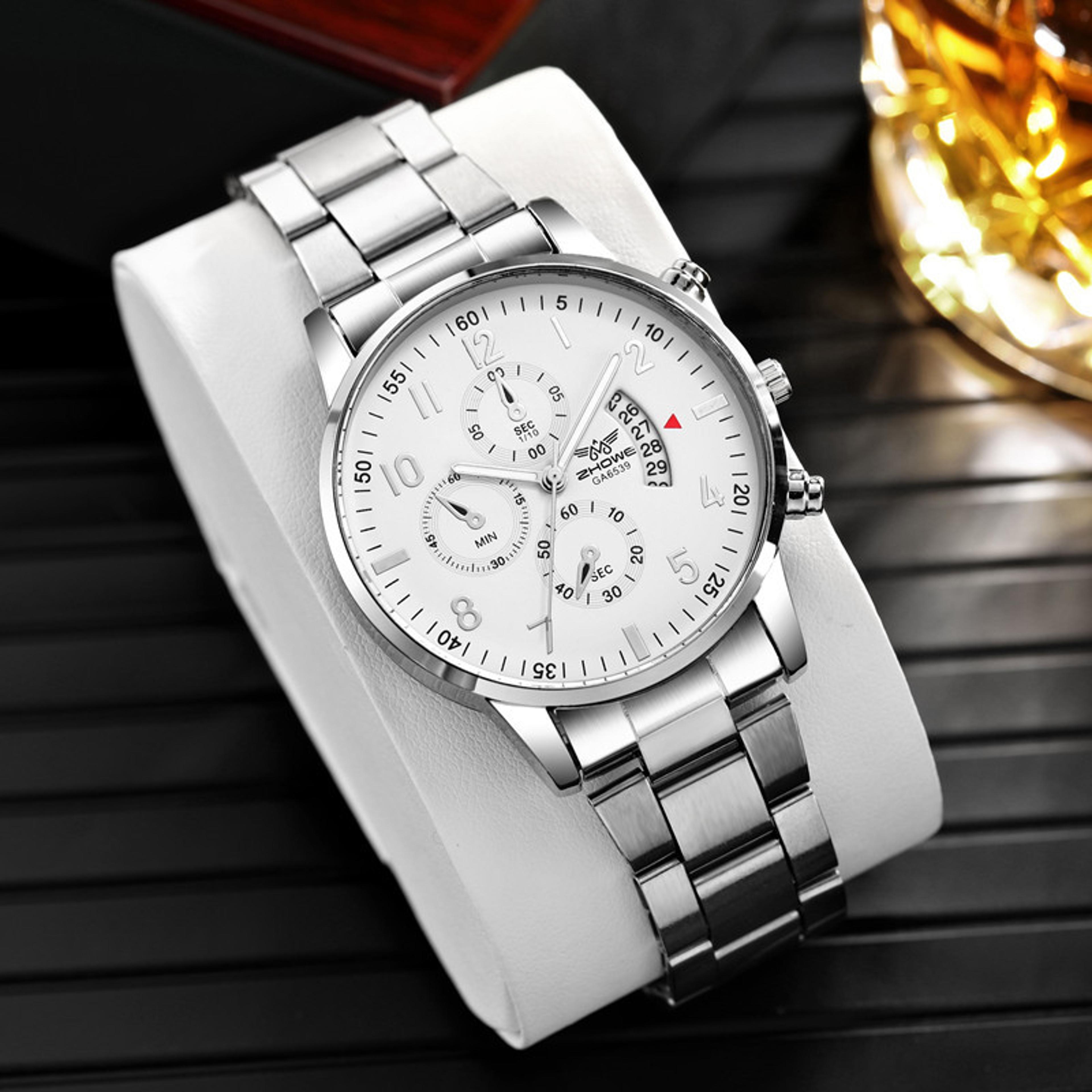 Mens Luxury Steel Belt Watch Fashion Business Calendar Watch Ideal Christmas  Valentines Day Gift 6