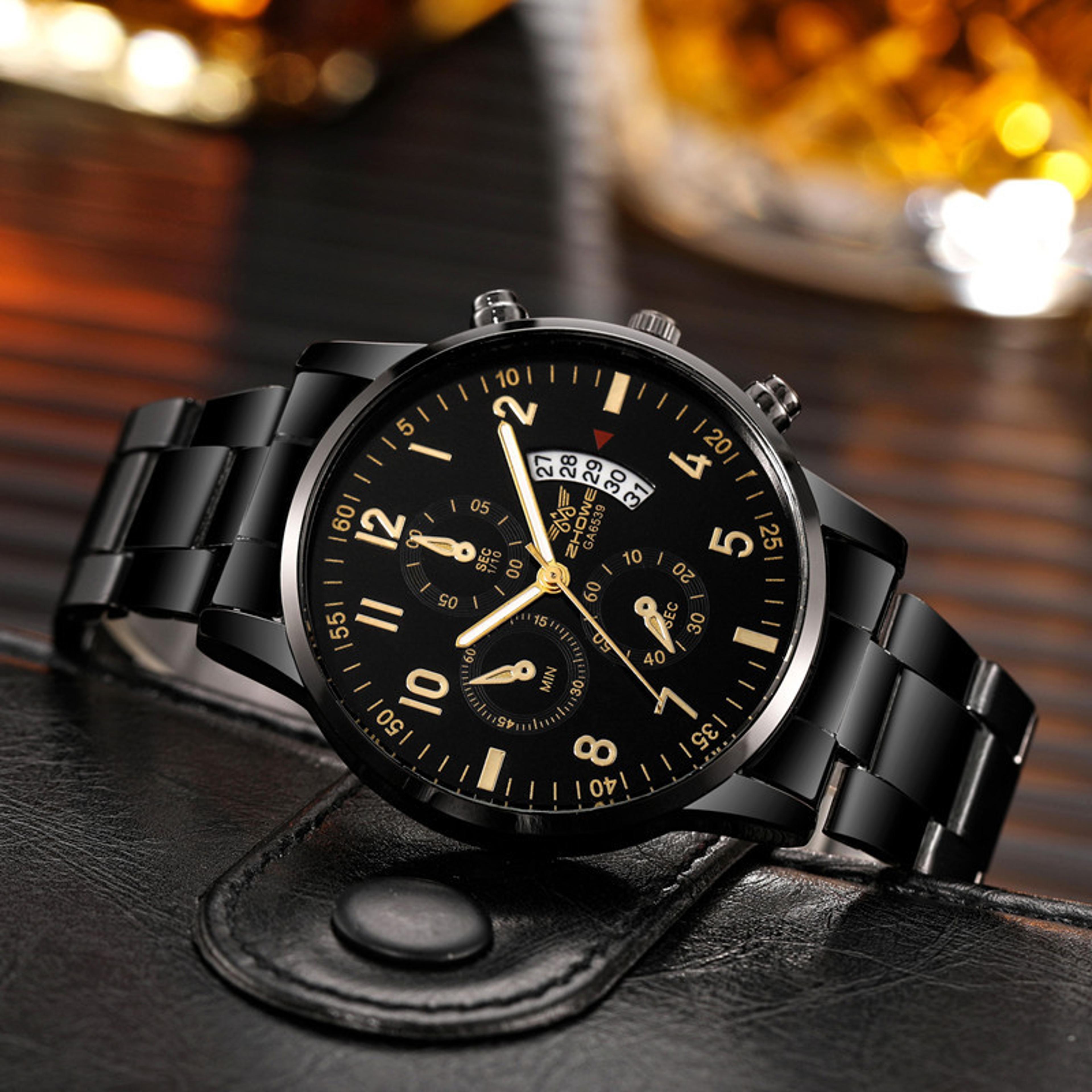 Mens Luxury Steel Belt Watch Fashion Business Calendar Watch Ideal Christmas  Valentines Day Gift 7