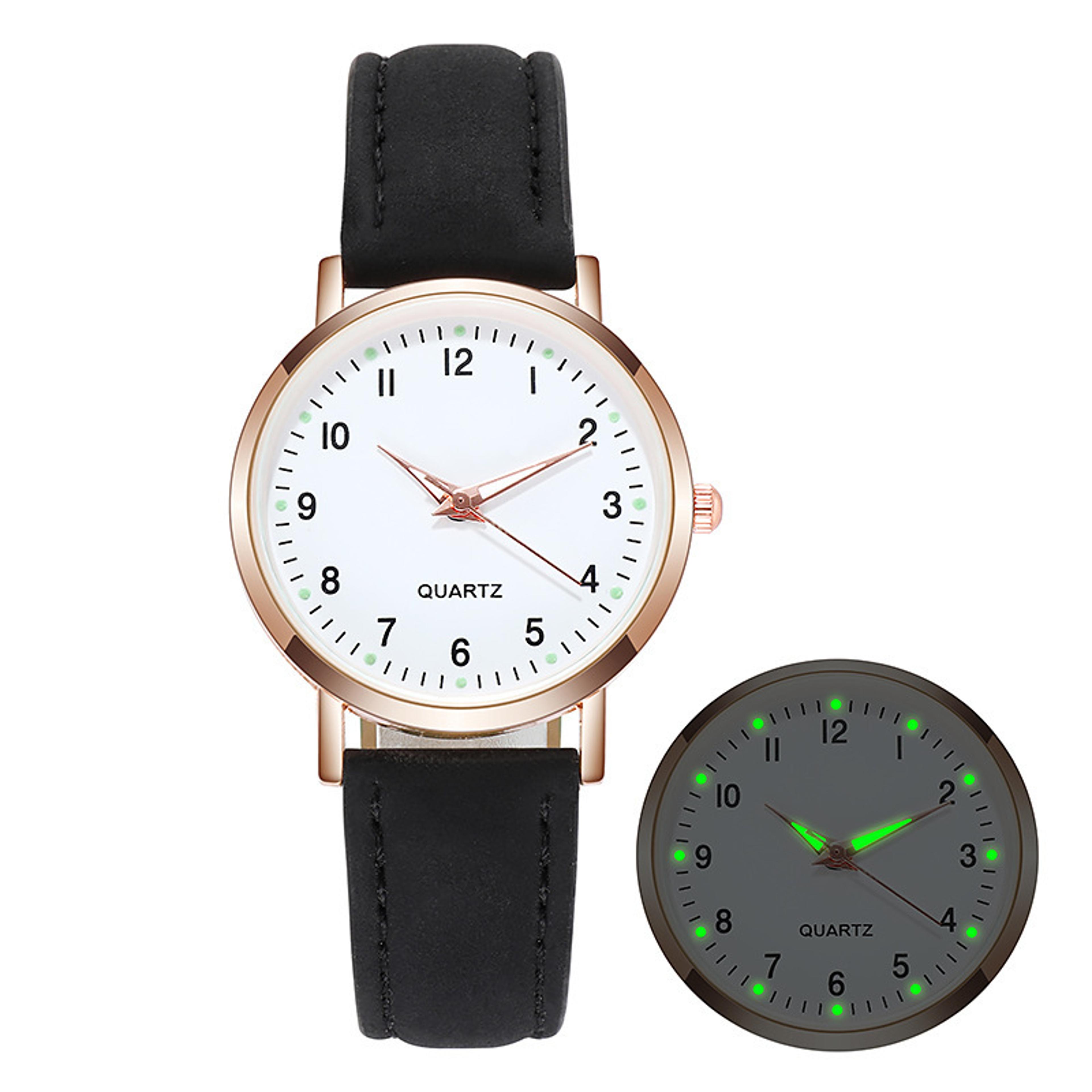 luxury leather quartz watch for women elegant backlight wristwatch for ladies