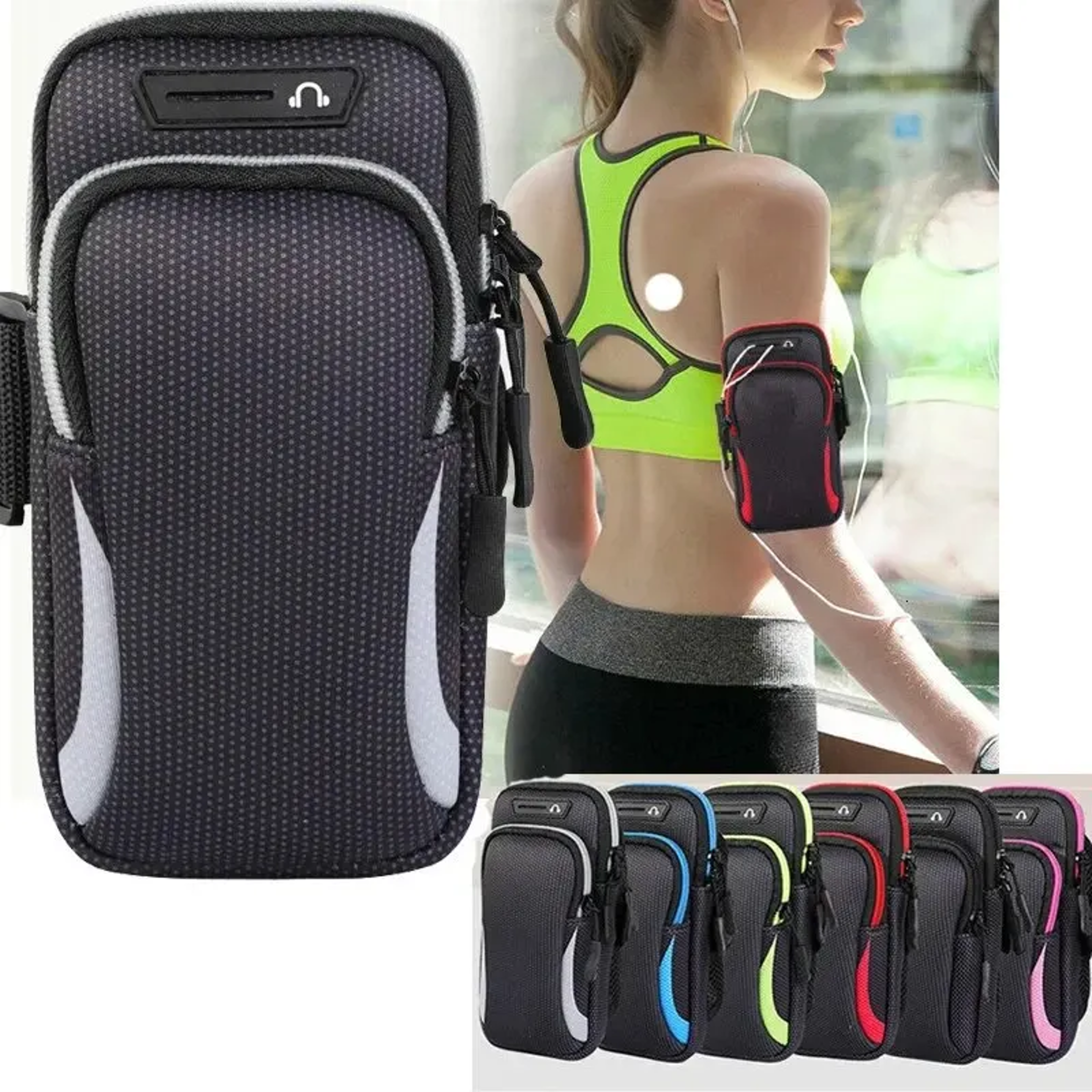 waterproof running phone armband fitness phone holder with headphone access