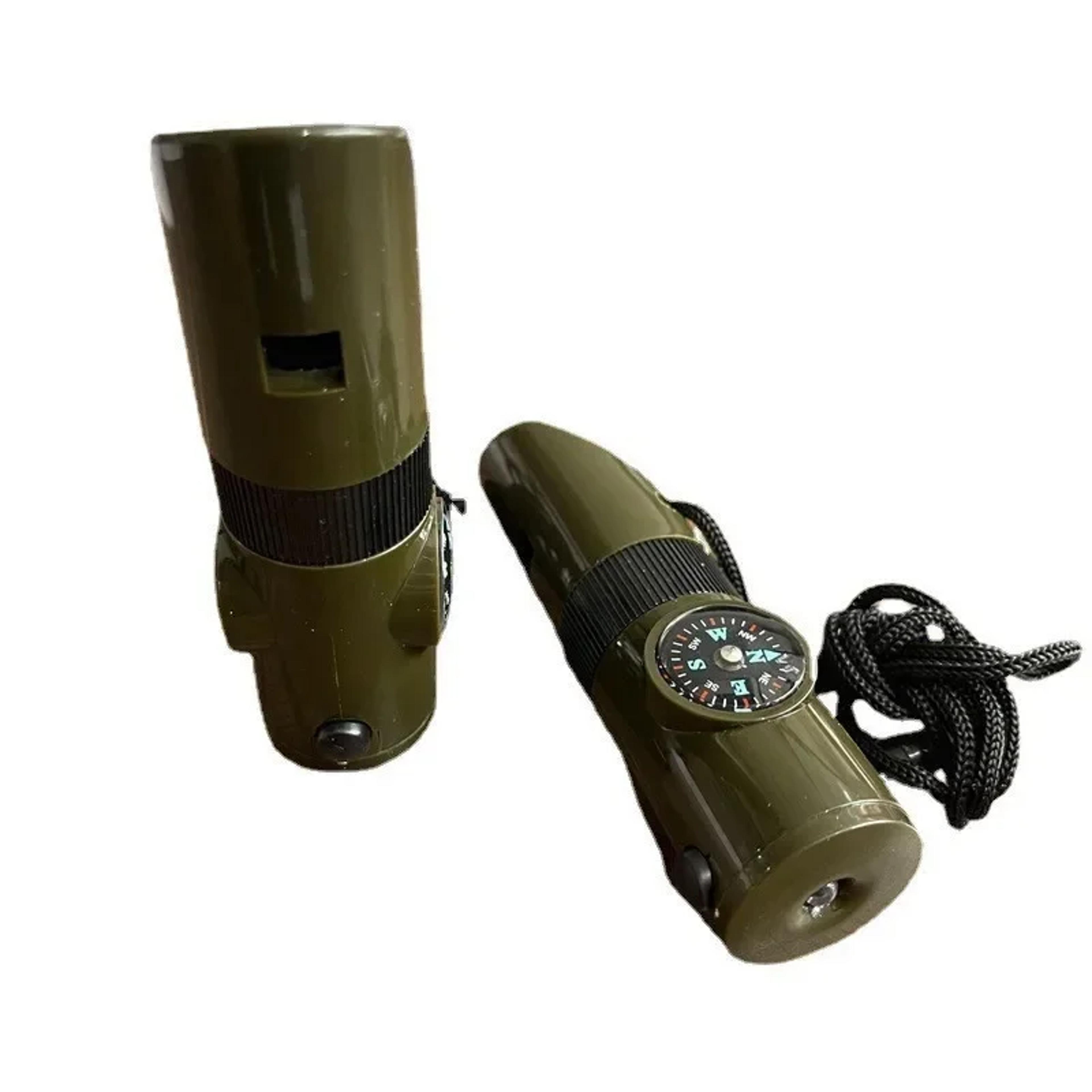Survival Whistle Compass Tool With LED Light  Magnifier 2
